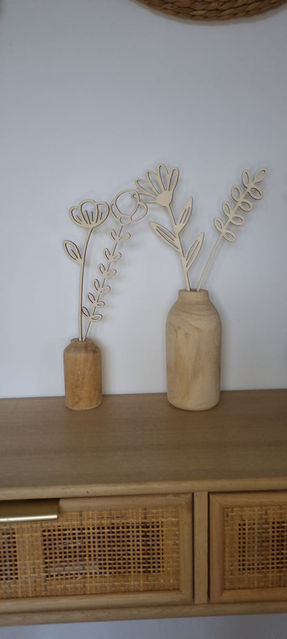 Fleurs Coupées en Bois