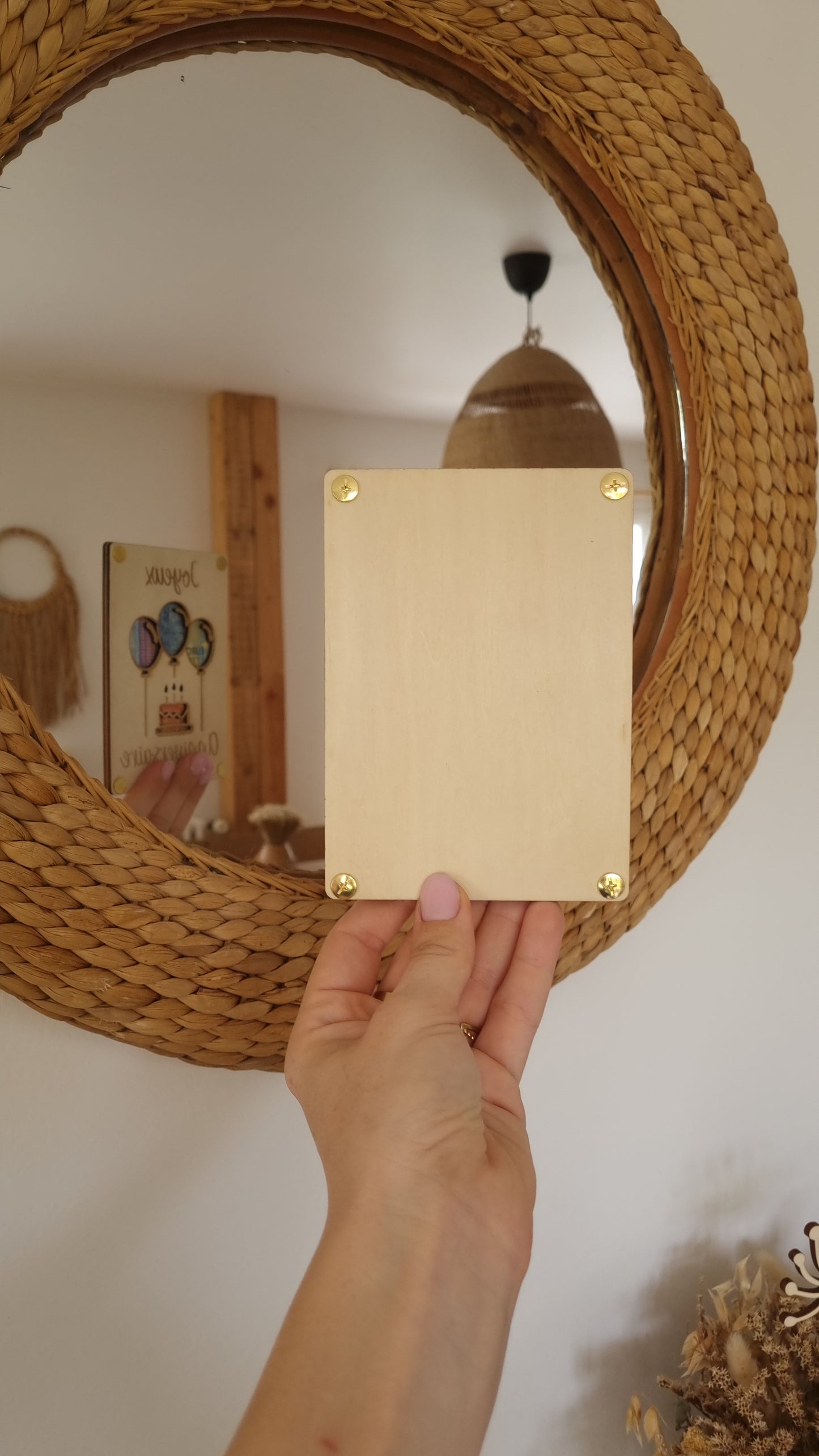 Carte en bois Joyeux anniversaire