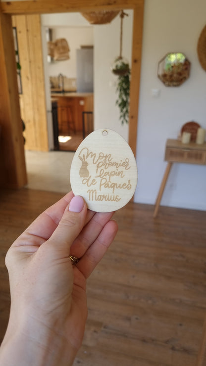 Etiquettes en bois personnalisées de pâques