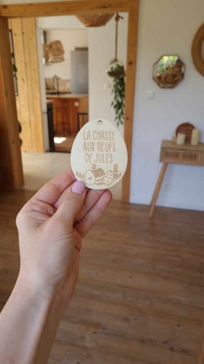Etiquettes en bois personnalisées de pâques