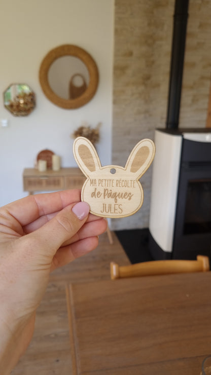 Etiquettes en bois personnalisées de pâques