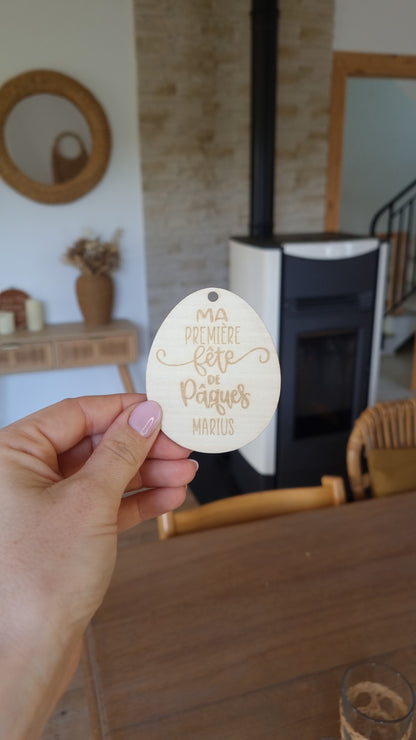 Etiquettes en bois personnalisées de pâques