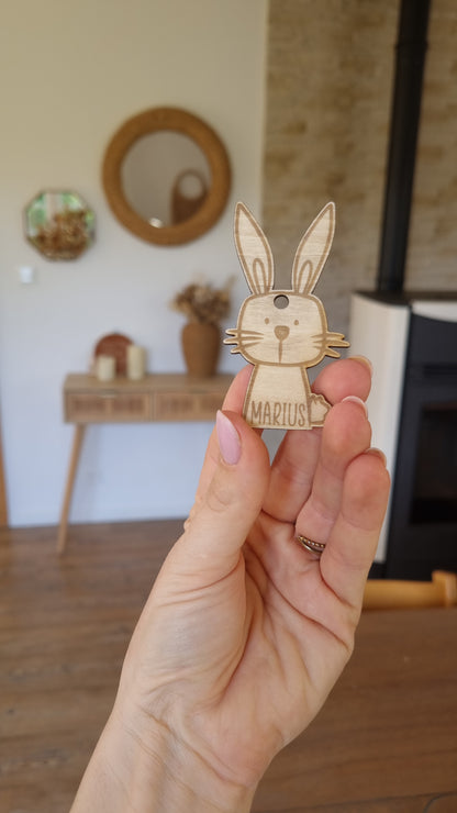 Etiquettes en bois personnalisées de pâques