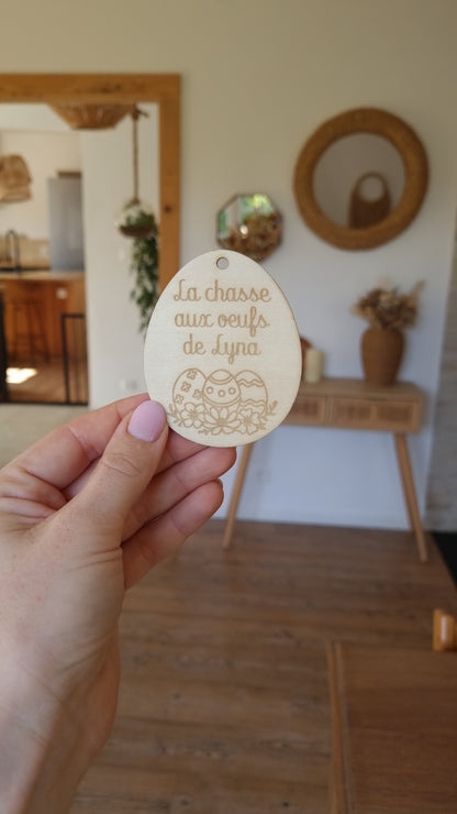 Etiquettes en bois personnalisées de pâques