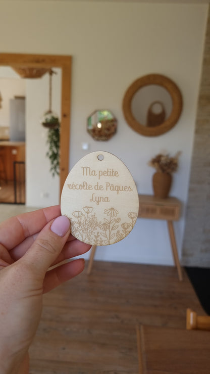 Etiquettes en bois personnalisées de pâques