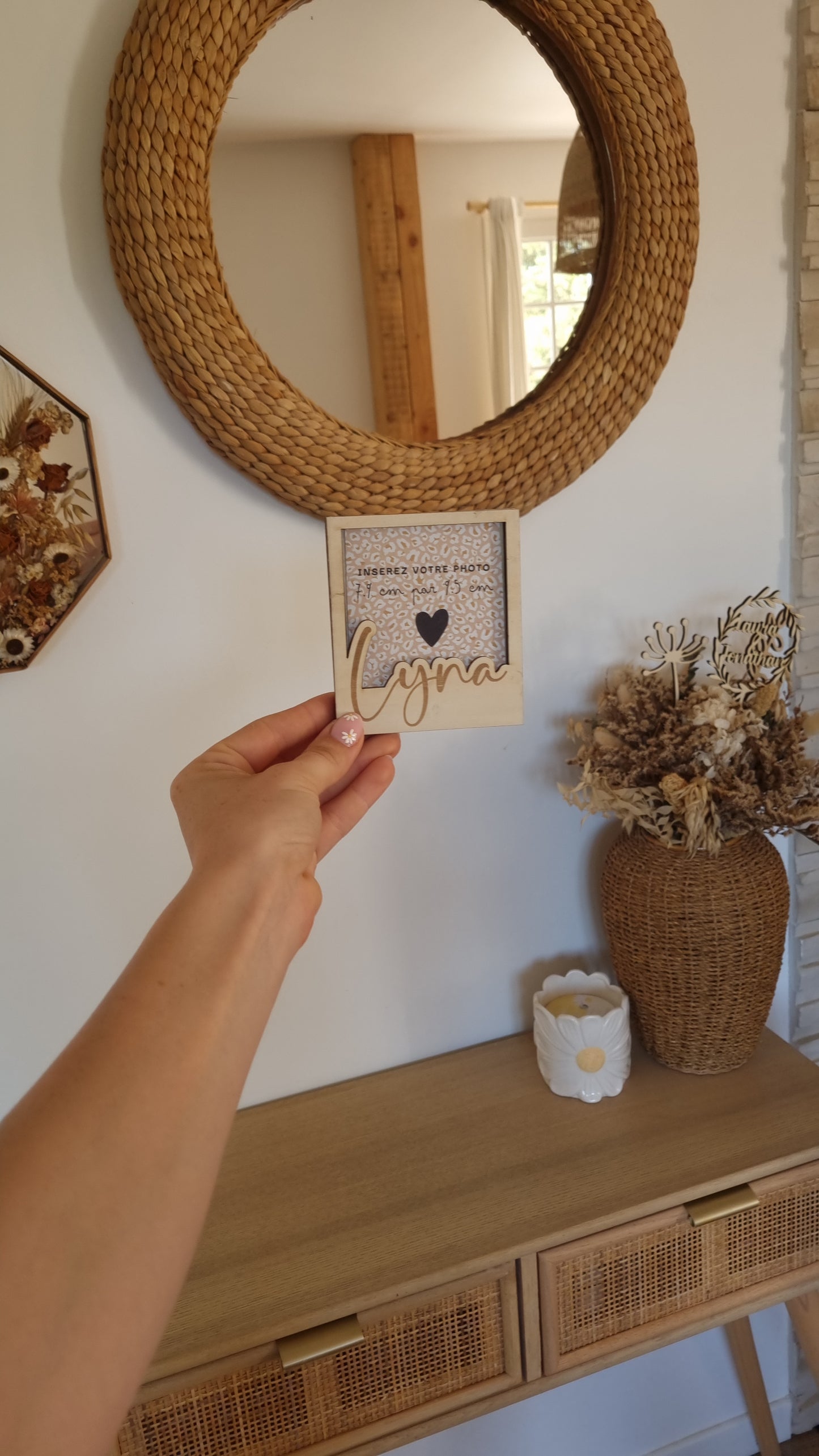 Mon joli cadre Polaroïd en bois personnalisé