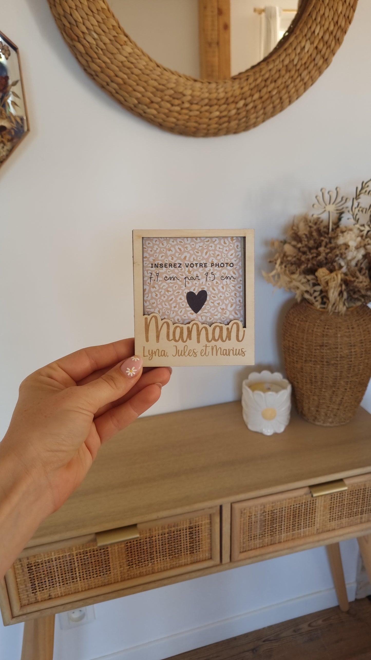 Mon joli cadre Polaroïd en bois personnalisé