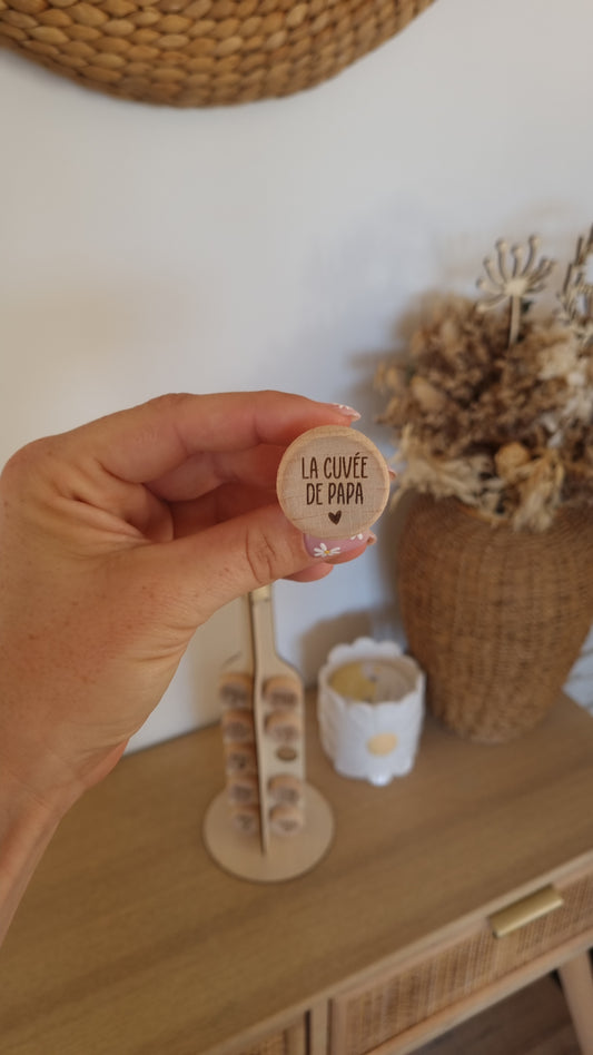 Bouchon en bois – La cuvée de Papa
