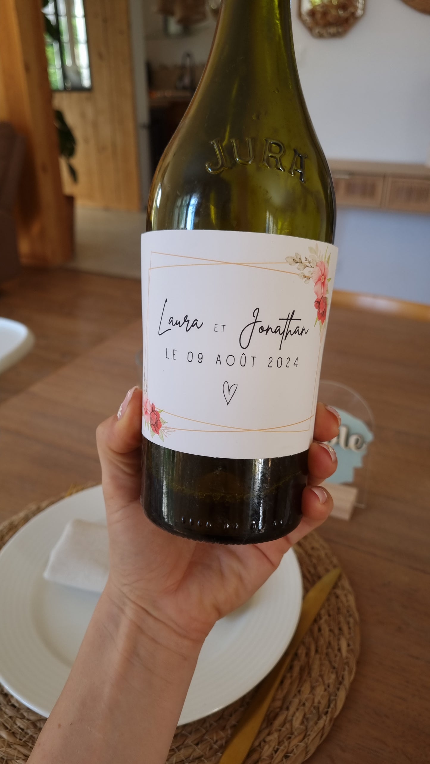 Étiquettes de bouteille personnalisées pour un mariage