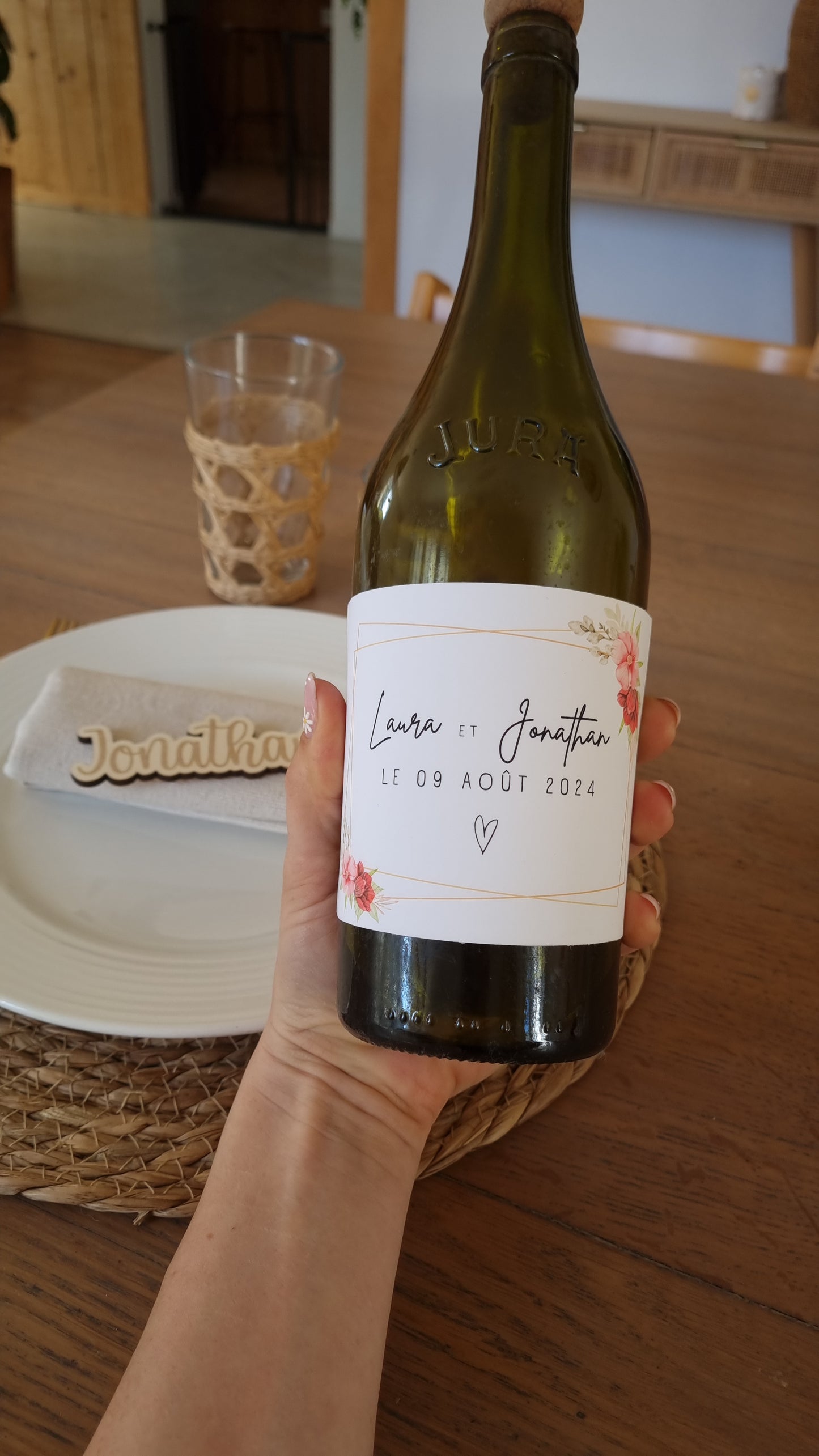 Étiquettes de bouteille personnalisées pour un mariage