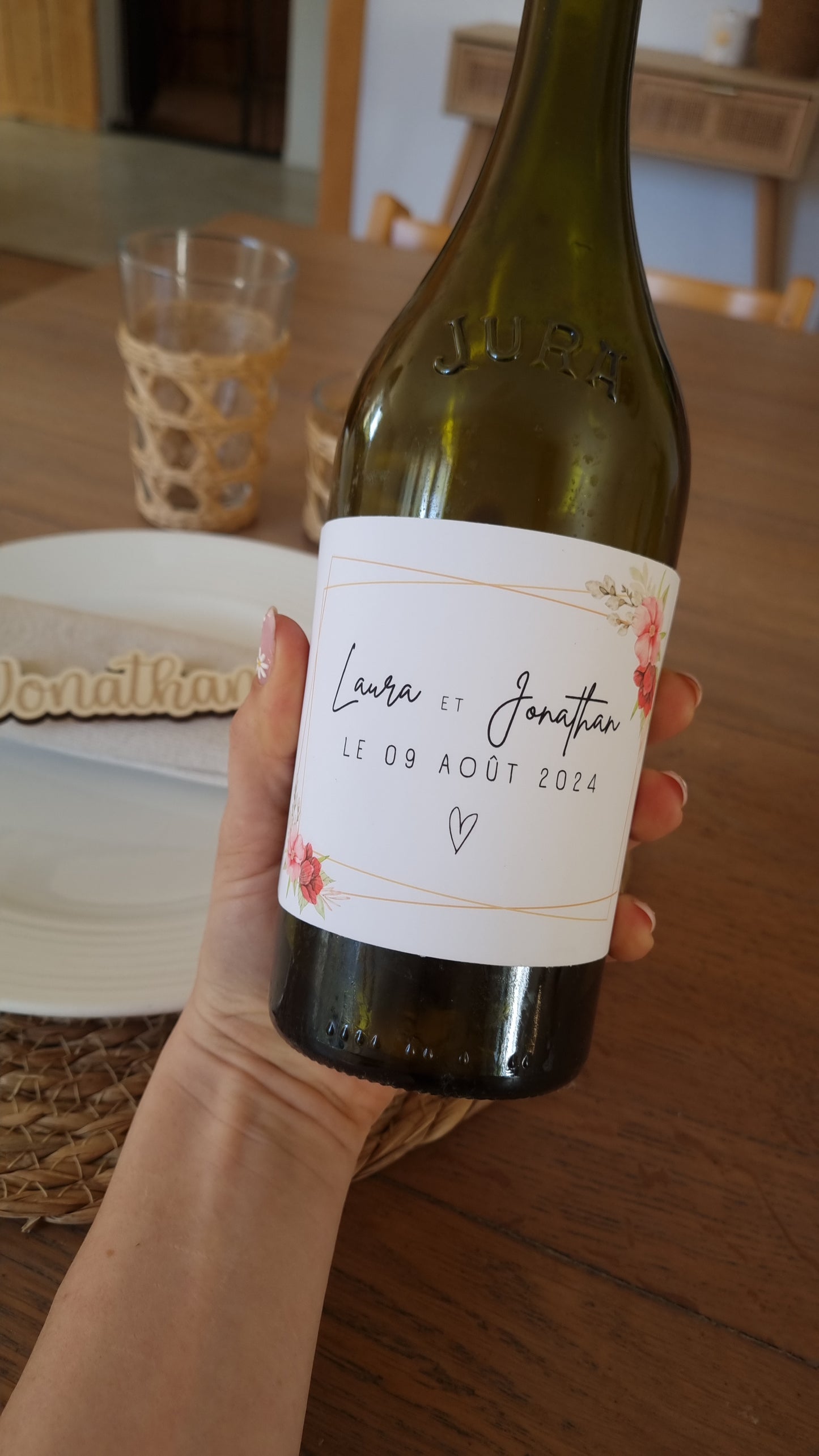 Étiquettes de bouteille personnalisées pour un mariage