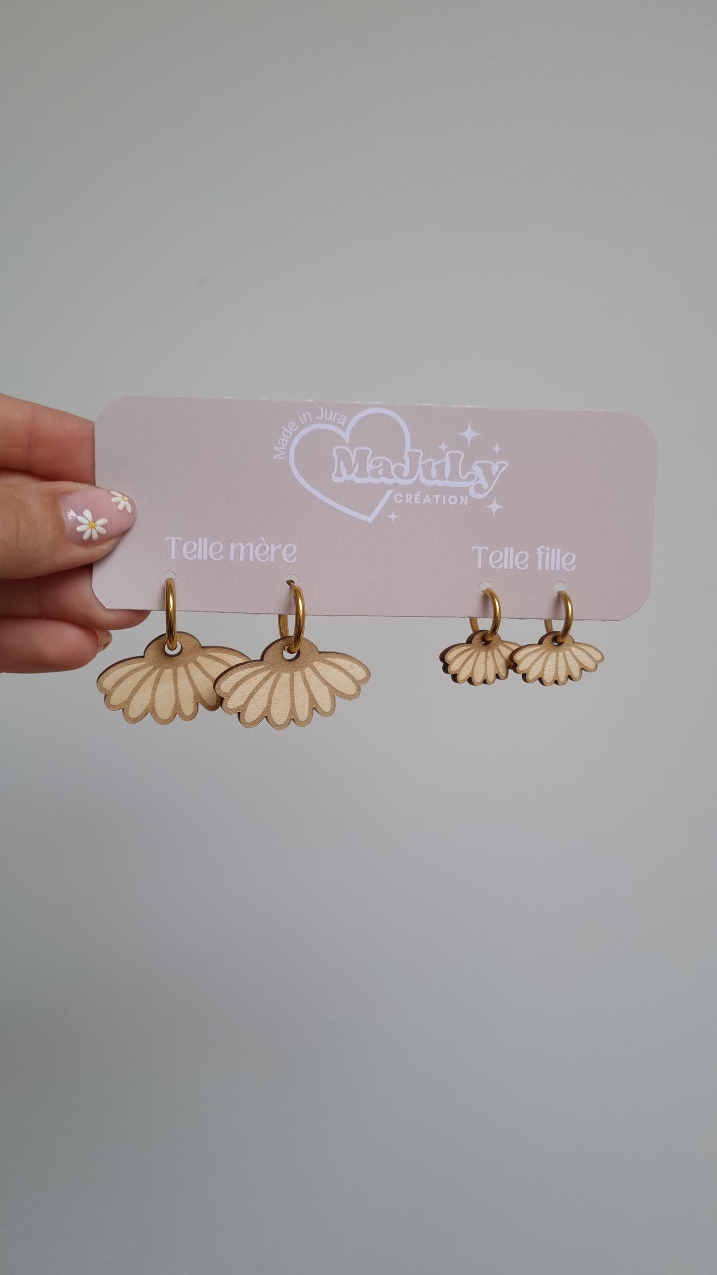 Boucles d’oreilles assorties "Telle mère, telle fille" – Look complice en bois naturel