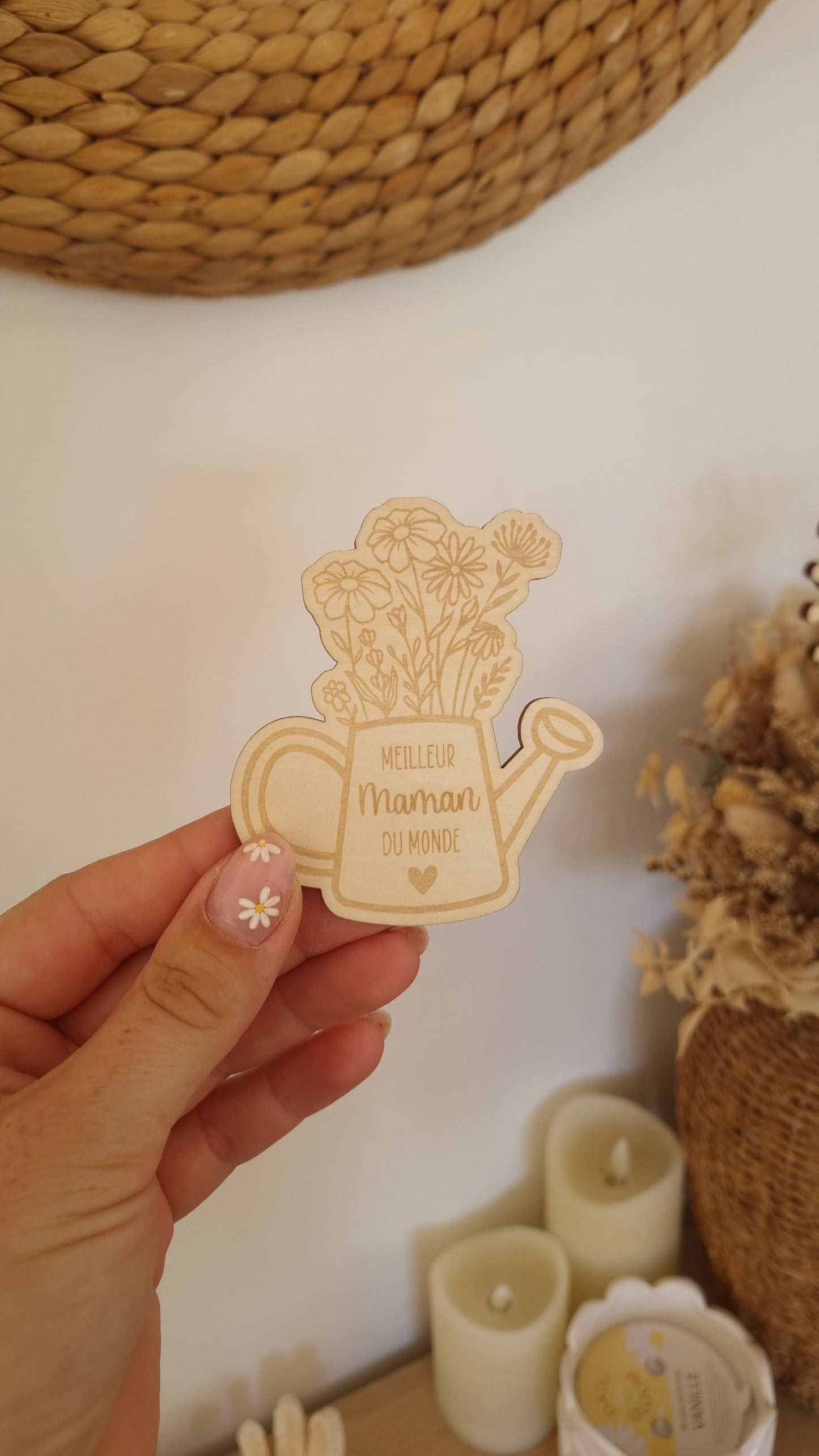 Aimants en bois personnalisés – Fête des Mères