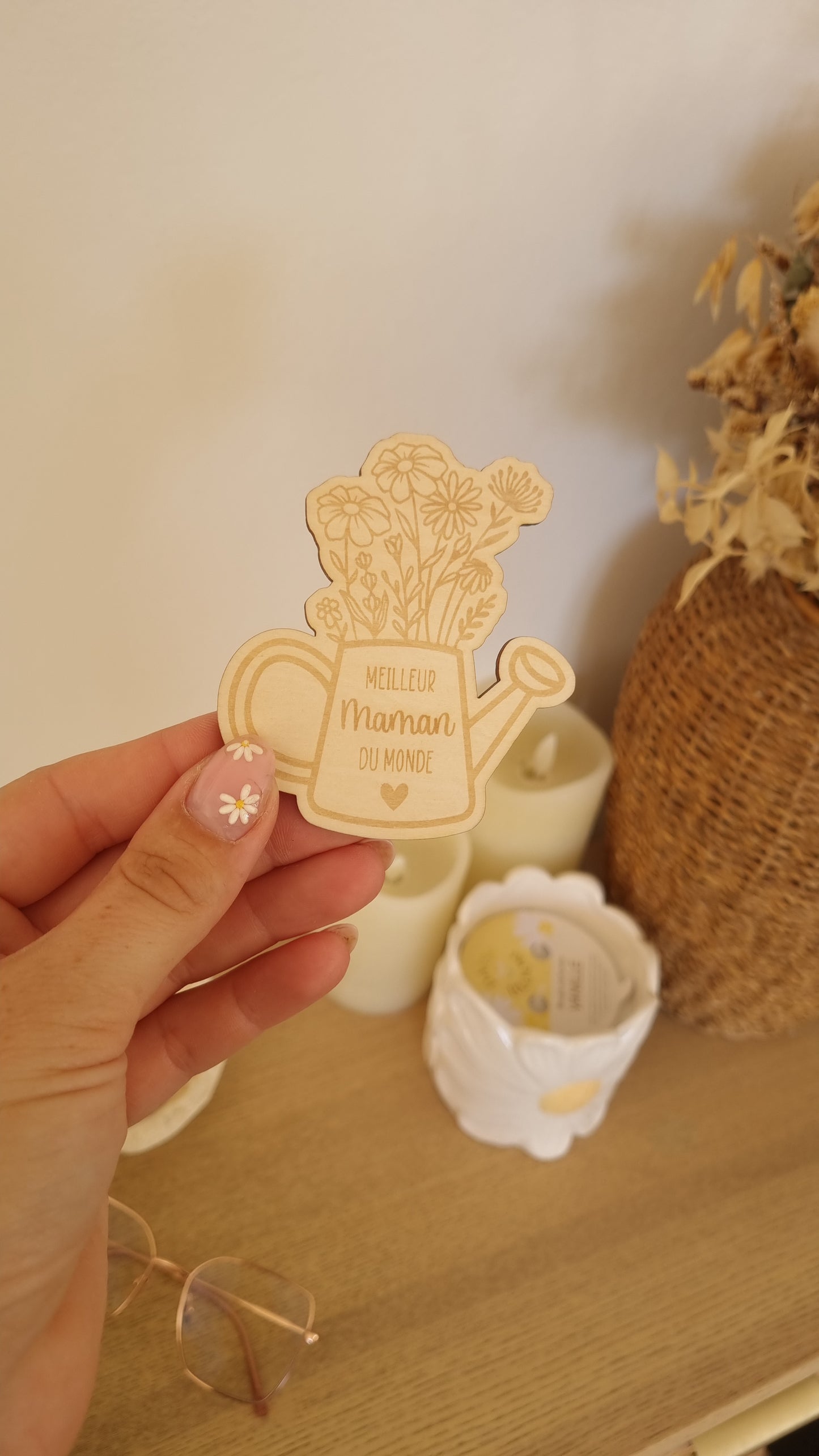 Aimants en bois personnalisés – Fête des Mères