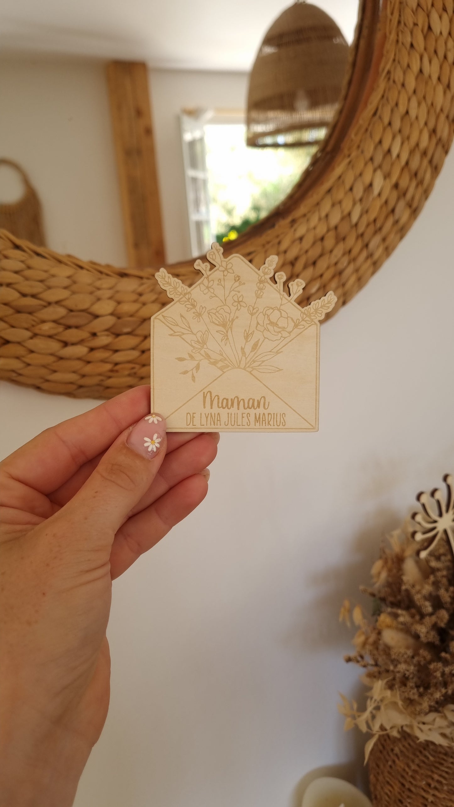 Un petit mot pour Maman – Aimants en bois personnalisés