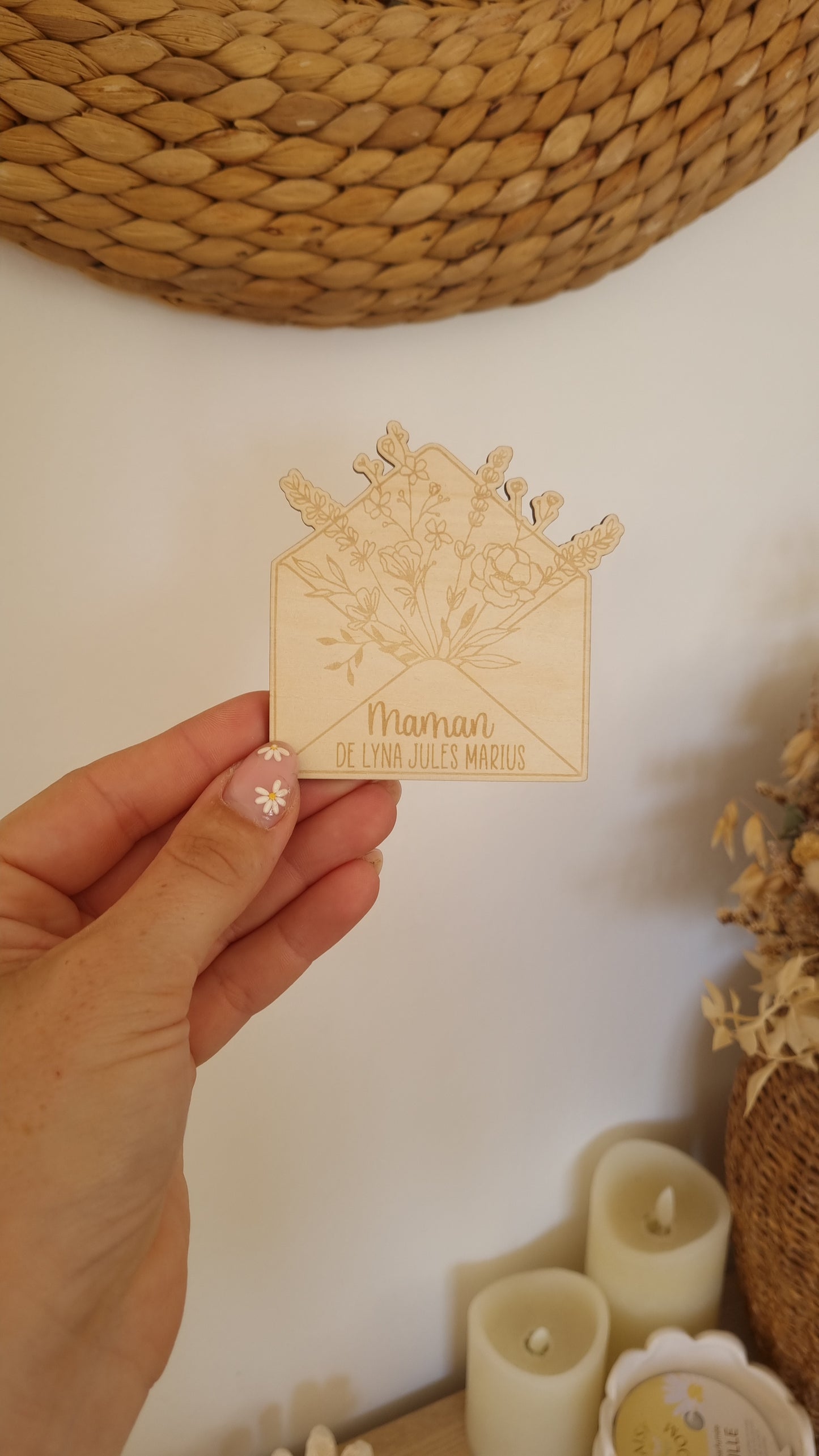 Un petit mot pour Maman – Aimants en bois personnalisés