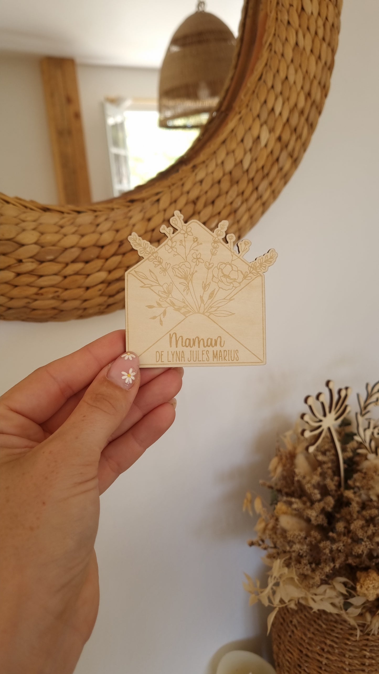 Un petit mot pour Maman – Aimants en bois personnalisés