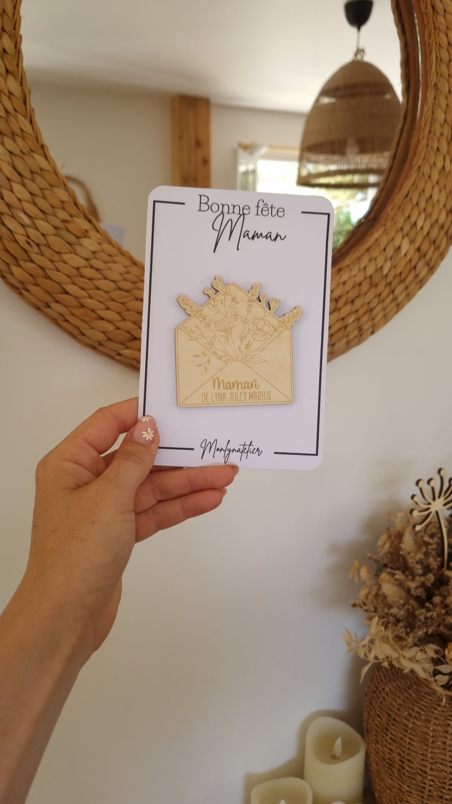 Un petit mot pour Maman – Aimants en bois personnalisés