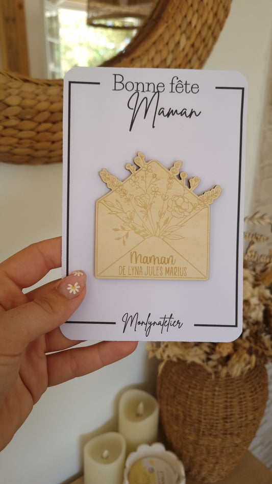 Un petit mot pour Maman – Aimants en bois personnalisés