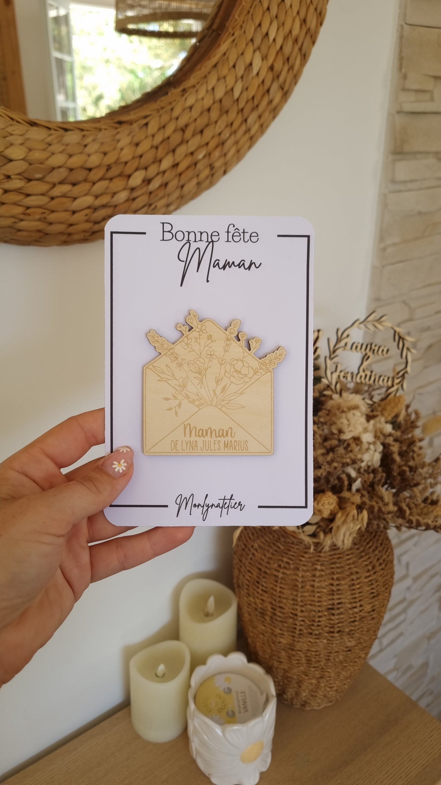 Un petit mot pour Maman – Aimants en bois personnalisés