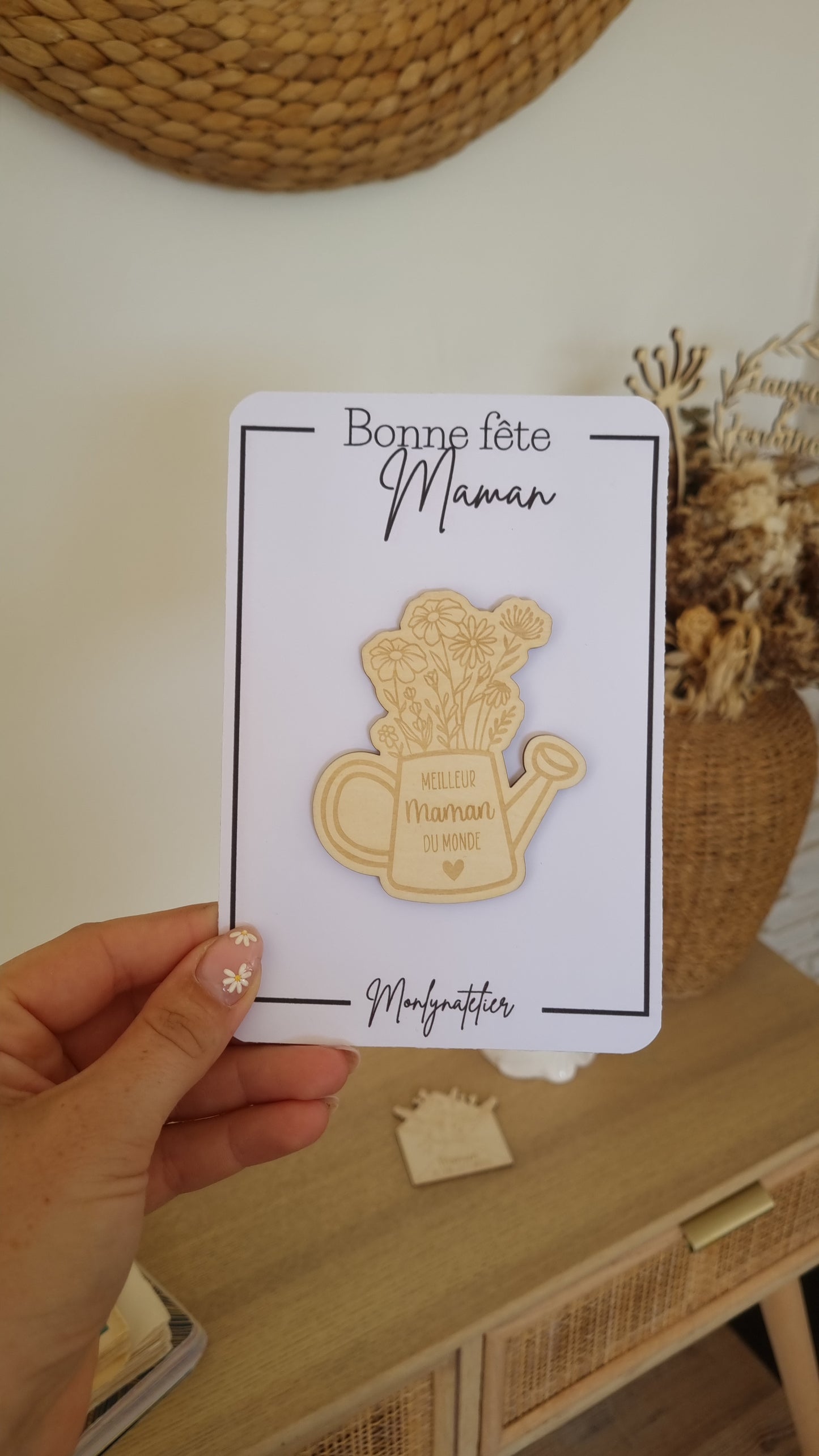 Aimants en bois personnalisés – Fête des Mères