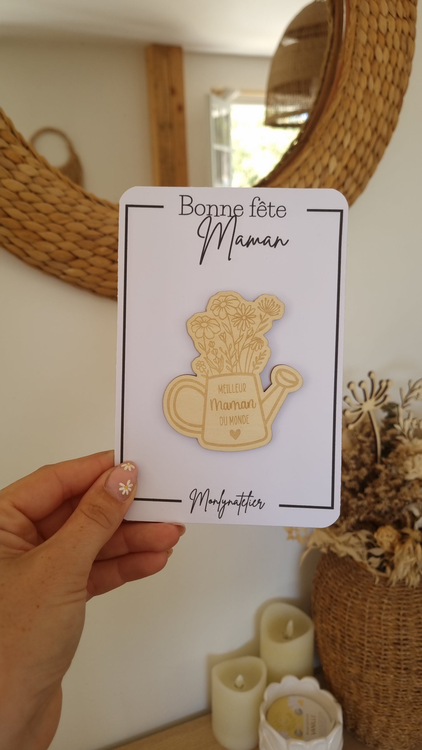 Aimants en bois personnalisés – Fête des Mères