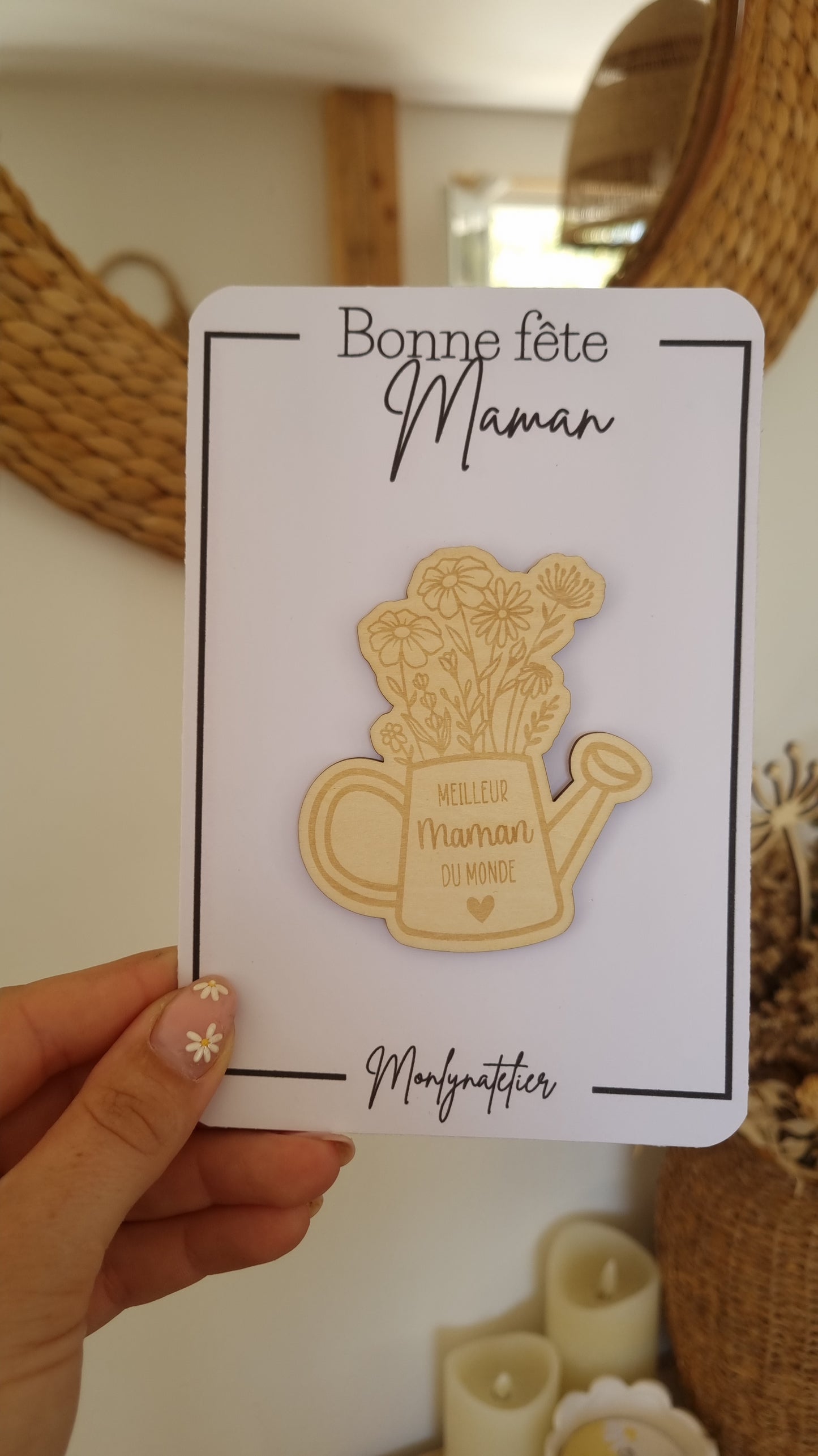 Aimants en bois personnalisés – Fête des Mères