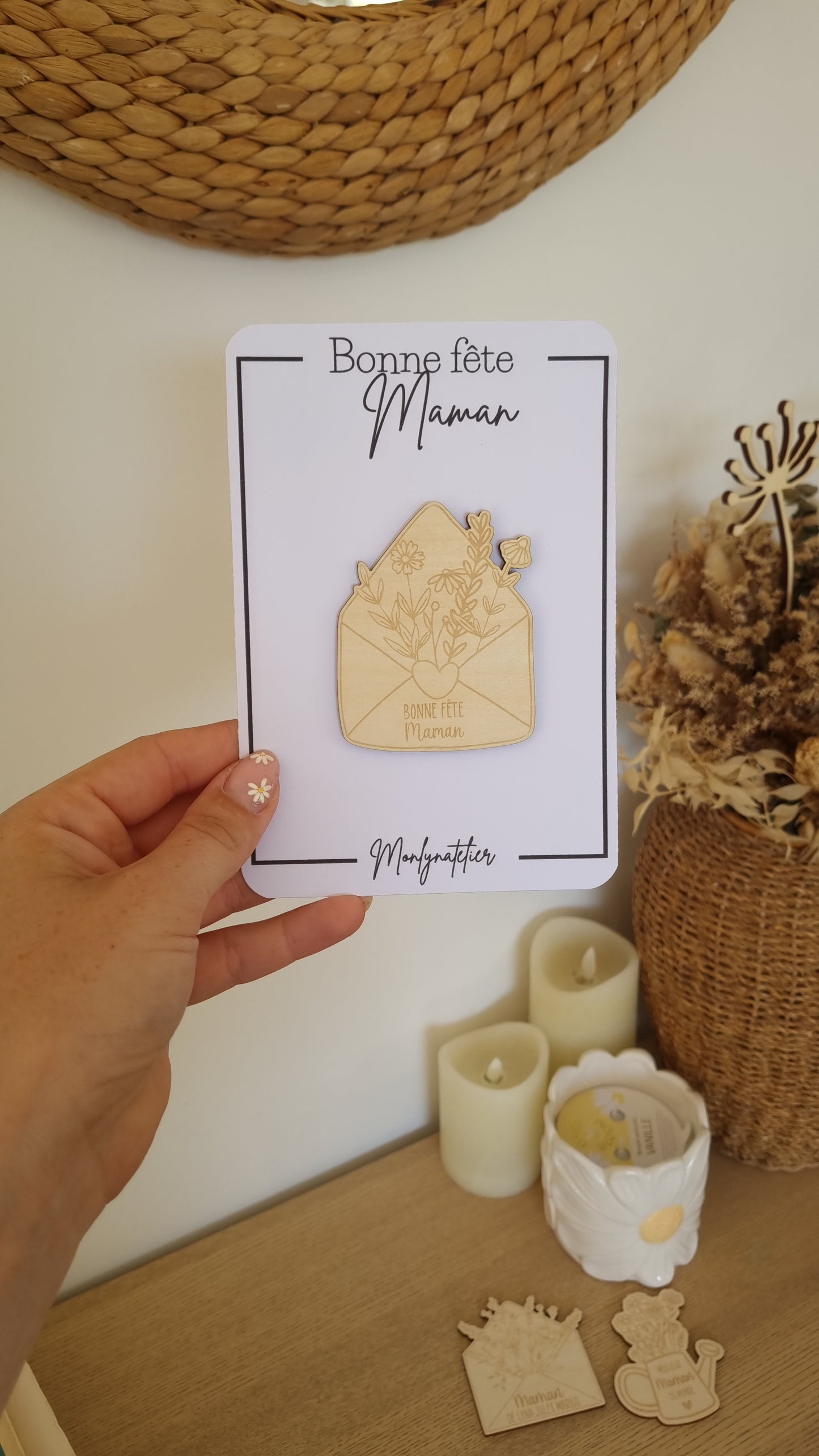 Messages magnétiques pour Maman – Aimants en bois à personnaliser