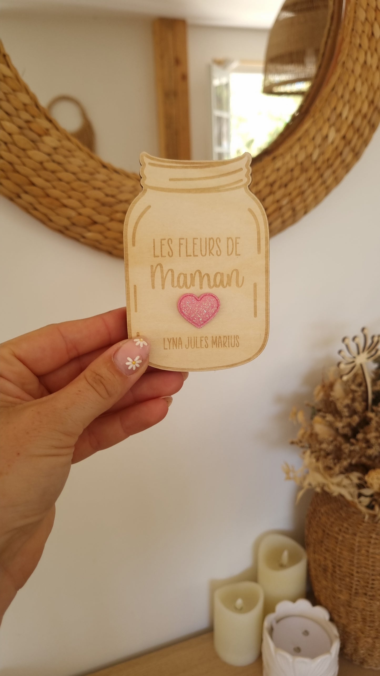 Petit pot d’amour en bois – À fleurir sur le frigo pour Maman