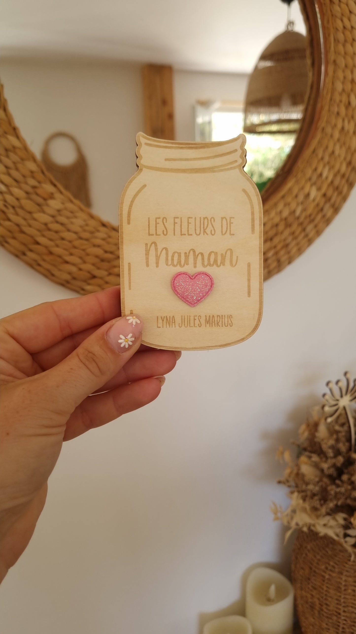 Petit pot d’amour en bois – À fleurir sur le frigo pour Maman