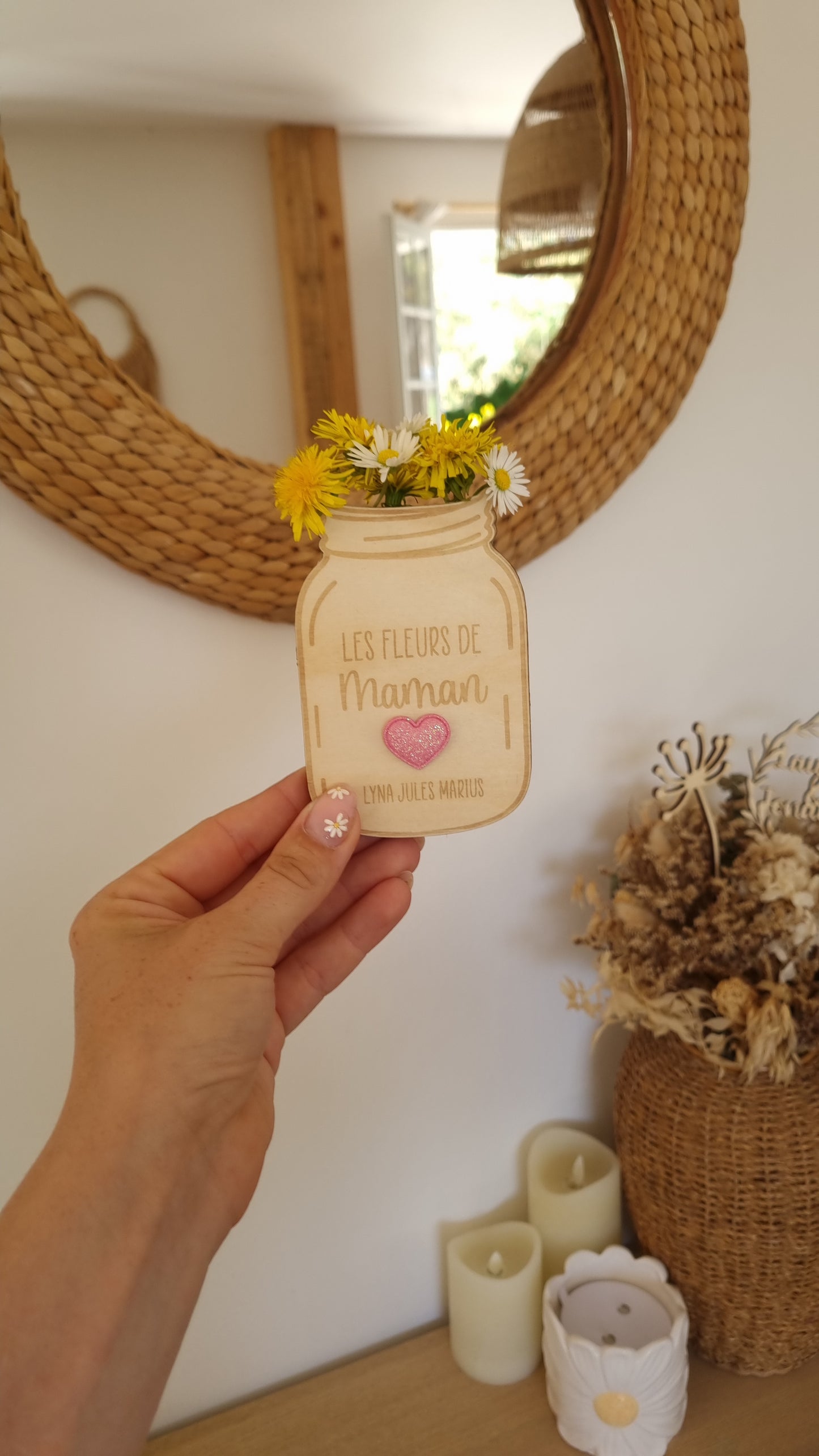 Petit pot d’amour en bois – À fleurir sur le frigo pour Maman