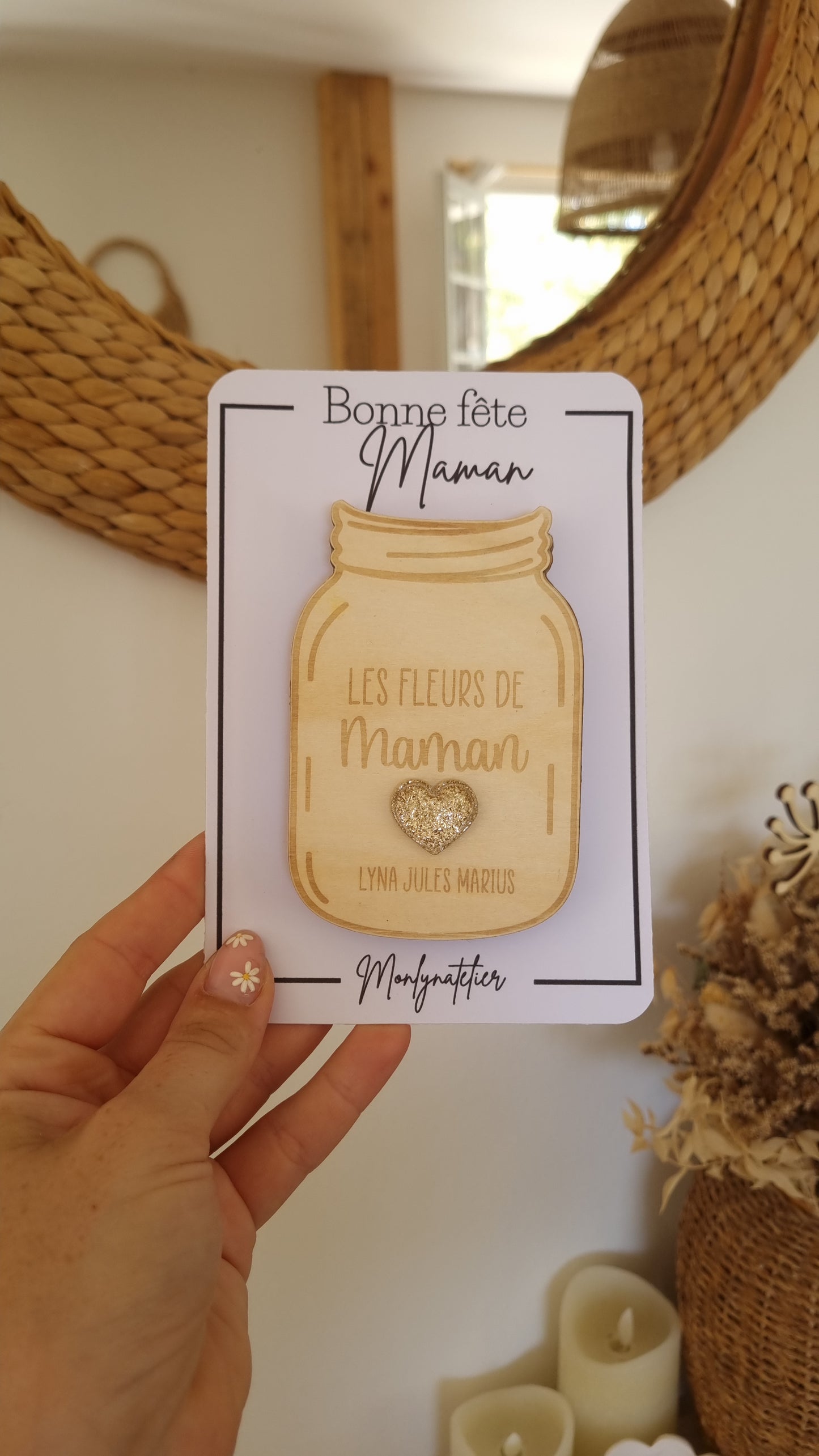 Petit pot d’amour en bois – À fleurir sur le frigo pour Maman