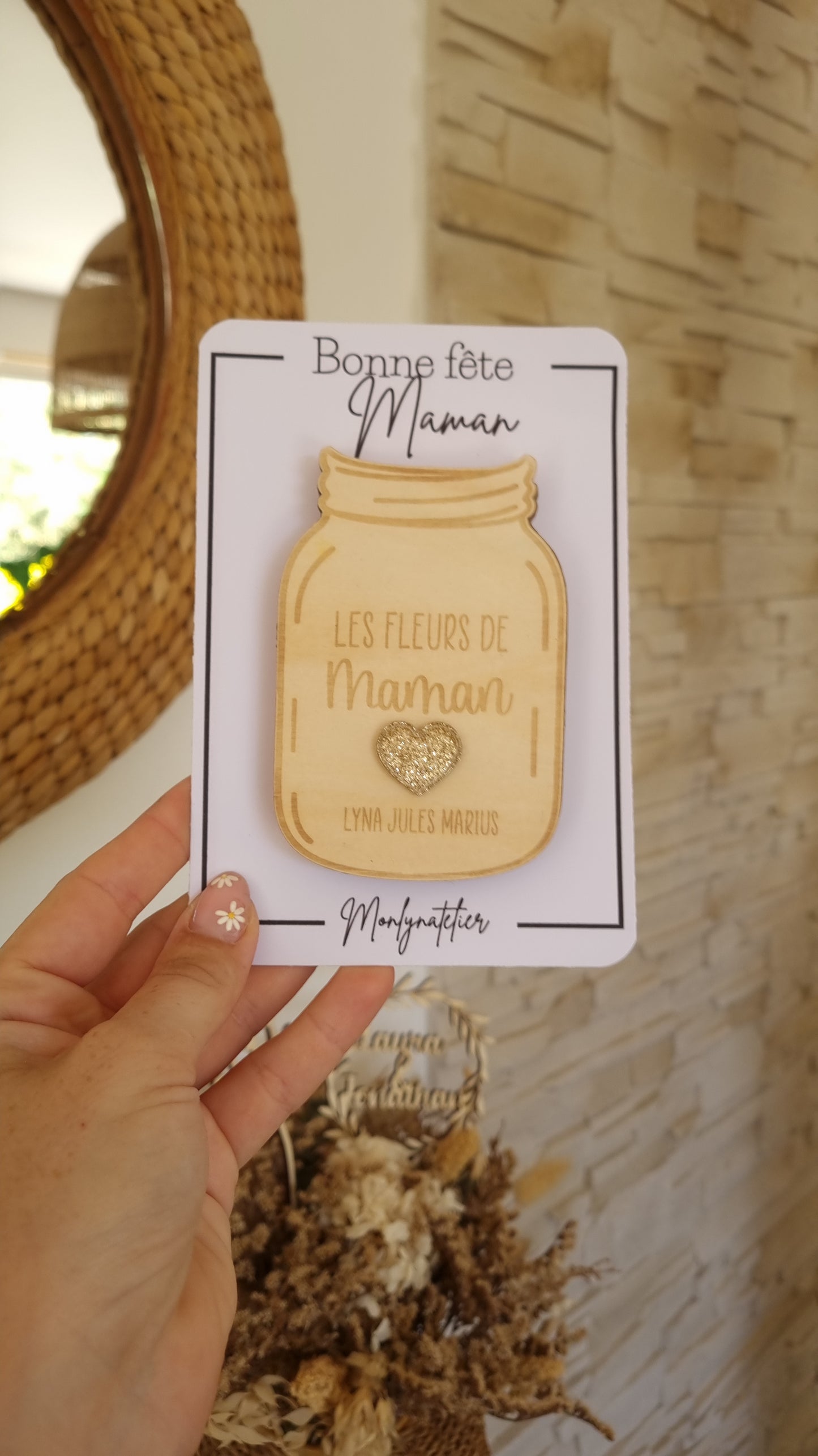 Petit pot d’amour en bois – À fleurir sur le frigo pour Maman