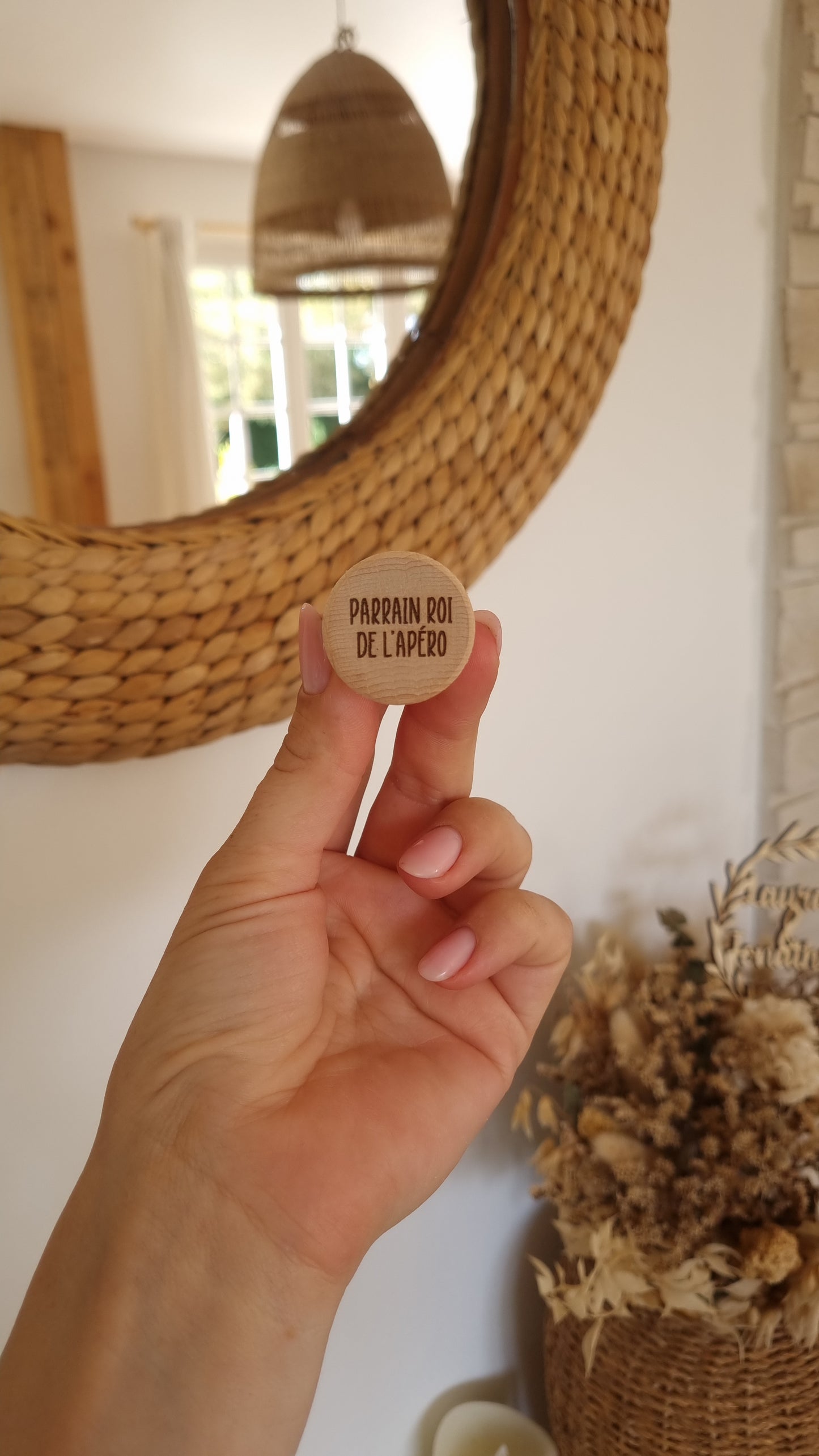 Bouchon en bois – Parrain roi de l'apéro