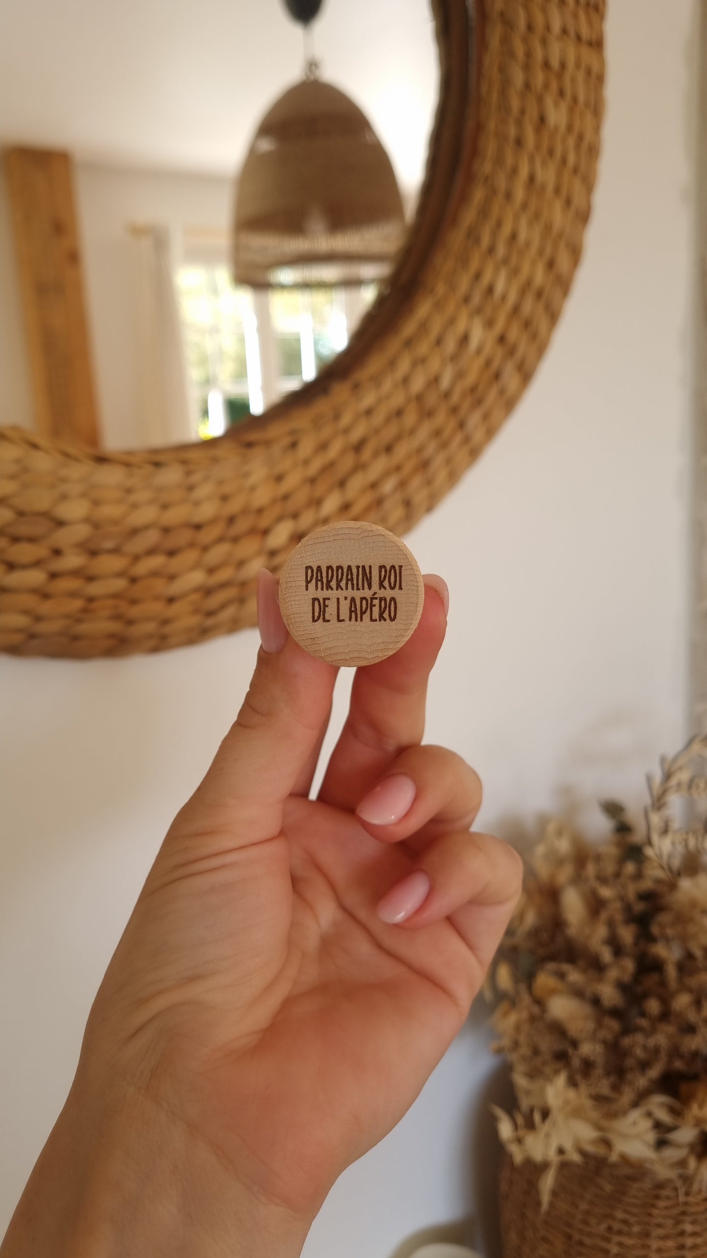 Bouchon en bois – Parrain roi de l'apéro