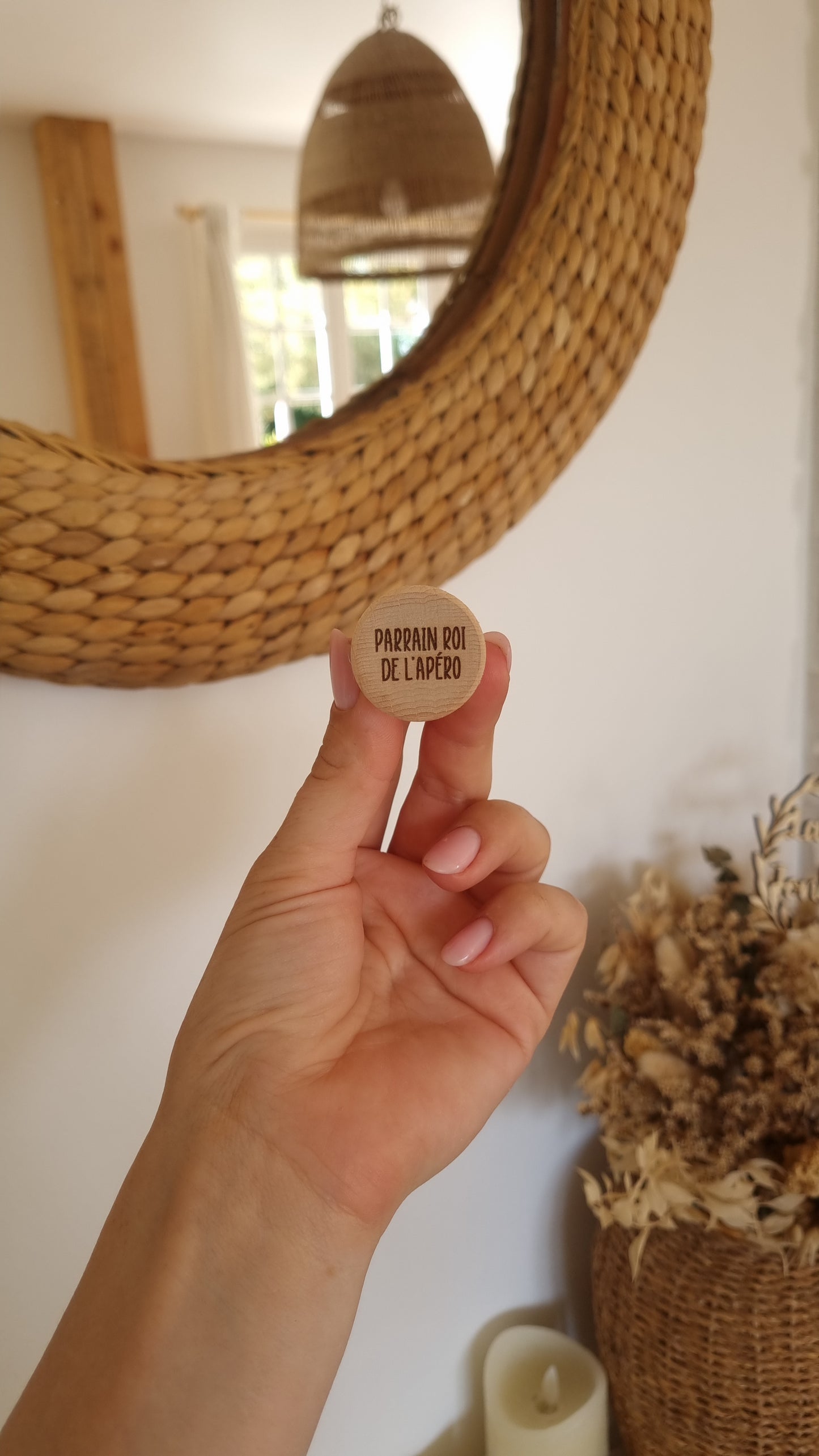 Bouchon en bois – Parrain roi de l'apéro