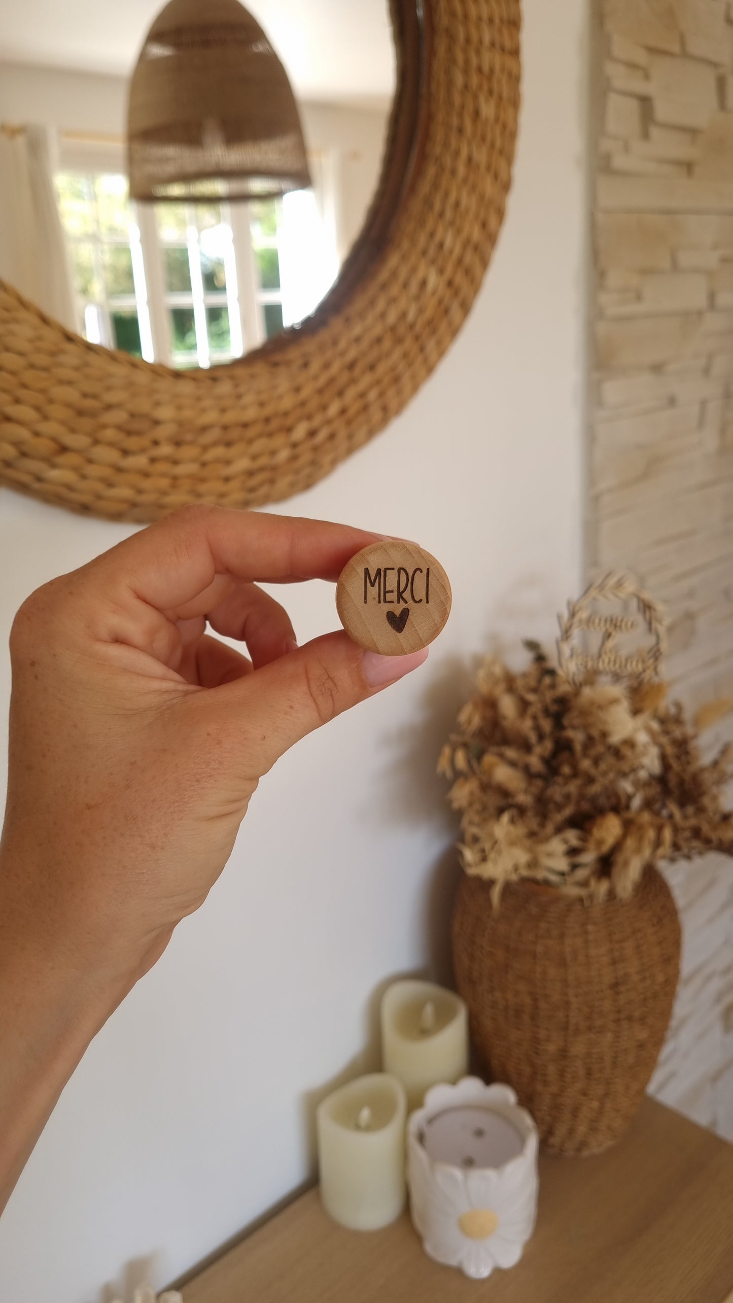 Bouchon en bois – Merci