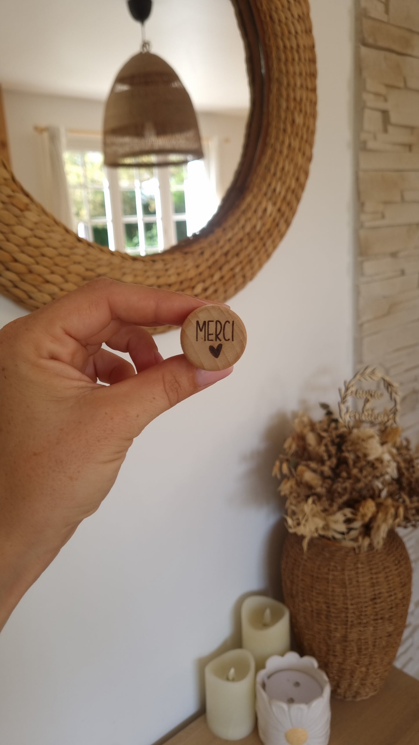 Bouchon en bois – Merci