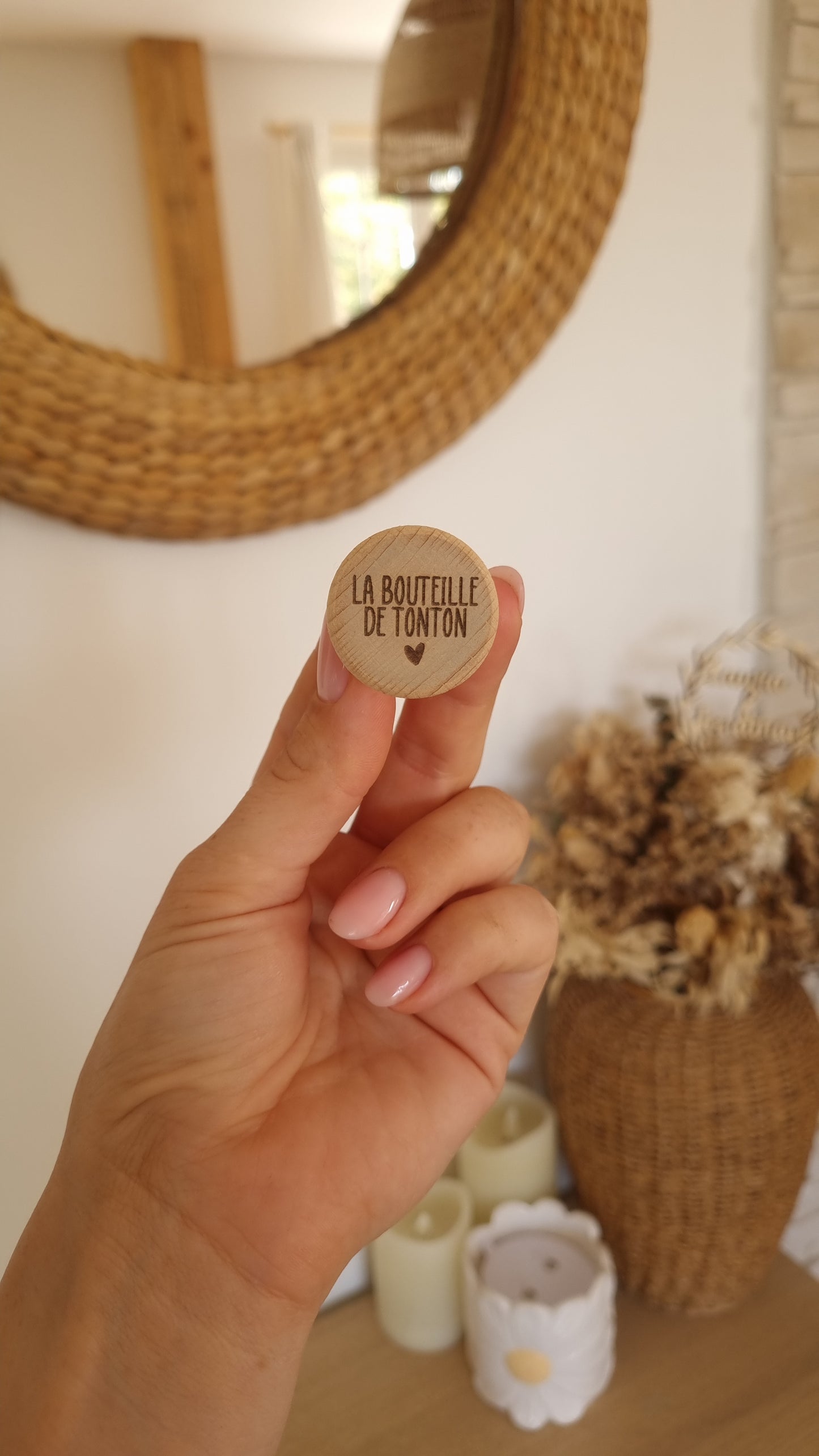 Bouchon en bois – La bouteille de tonton