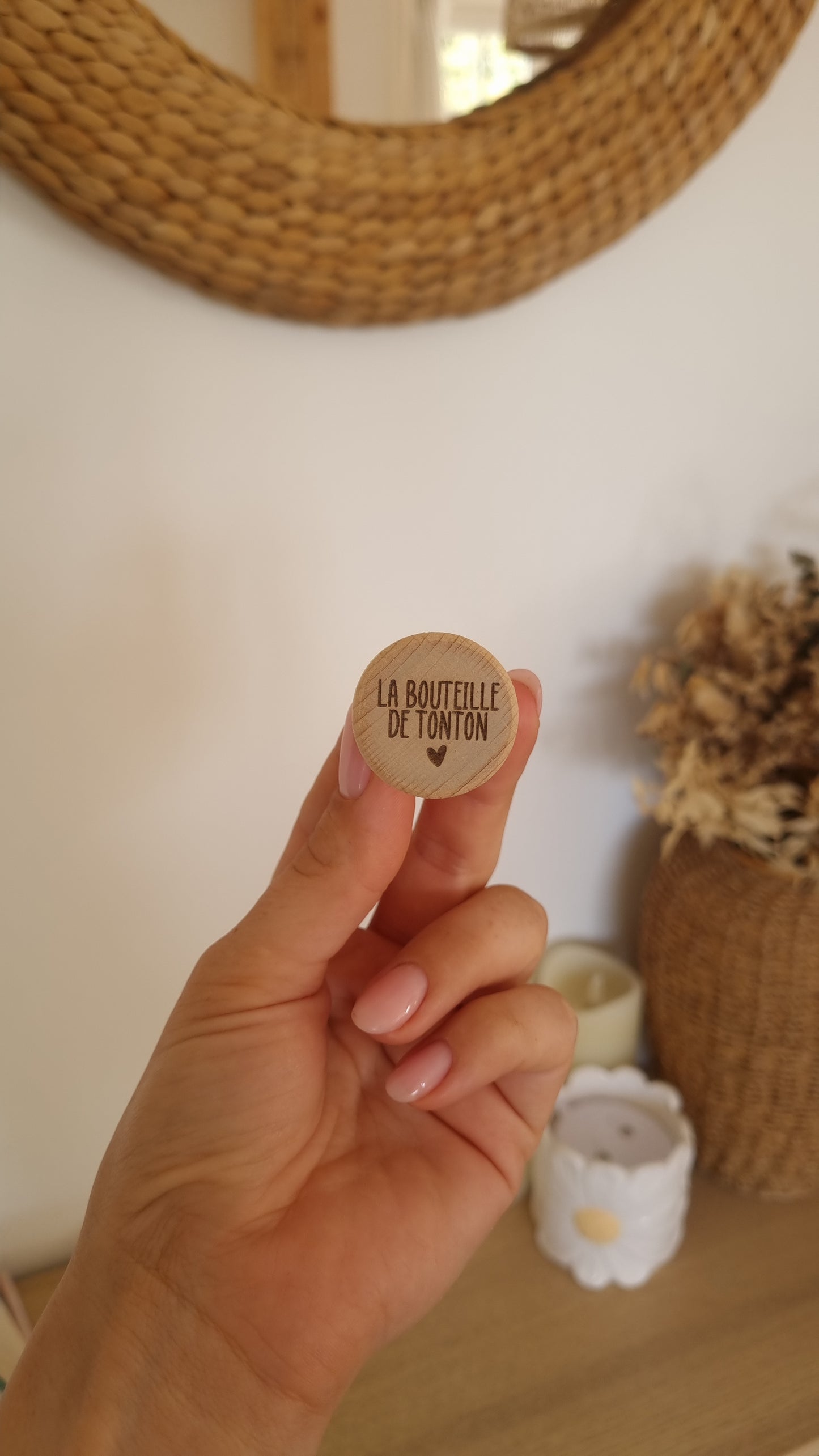 Bouchon en bois – La bouteille de tonton