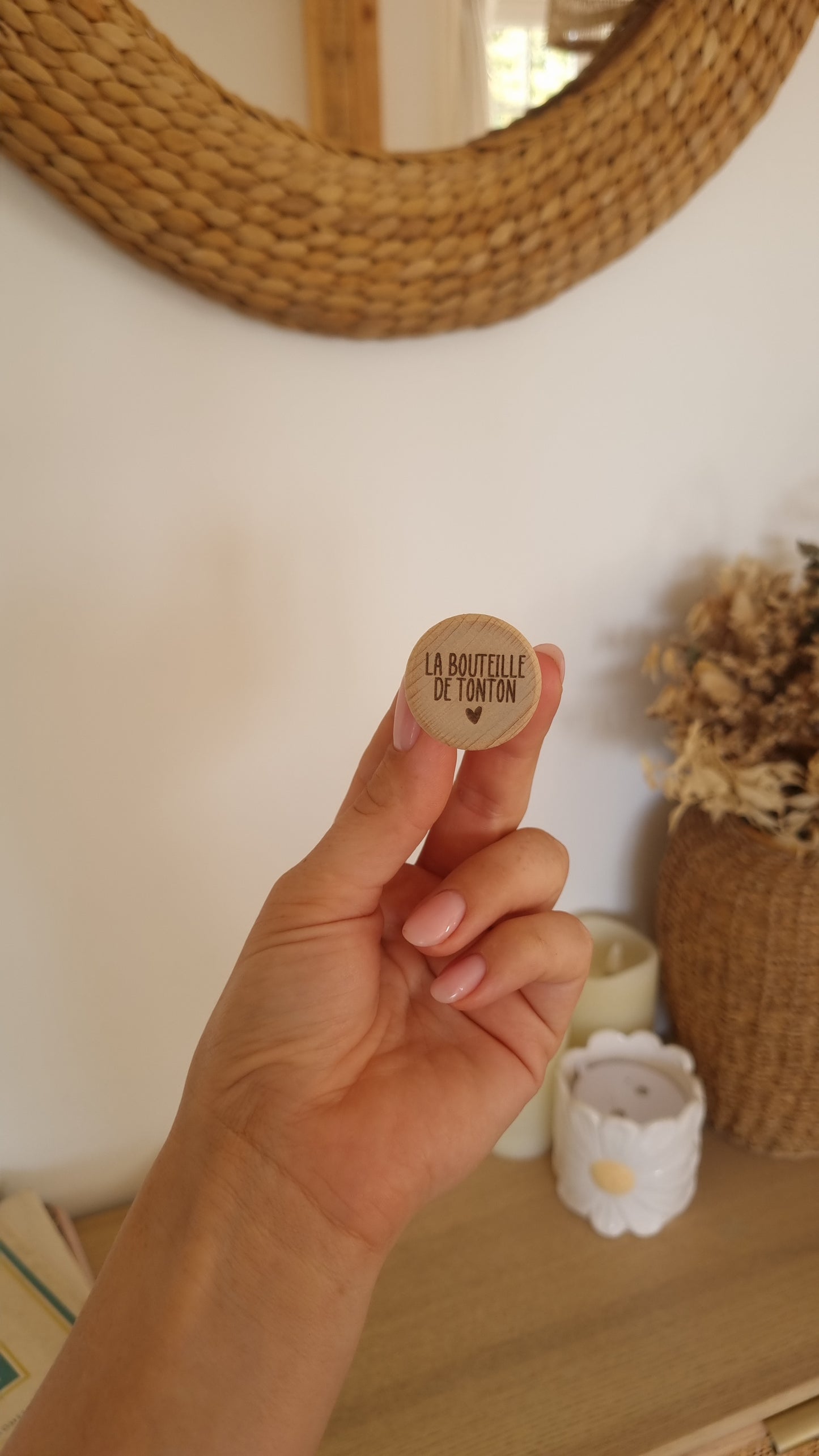 Bouchon en bois – La bouteille de tonton