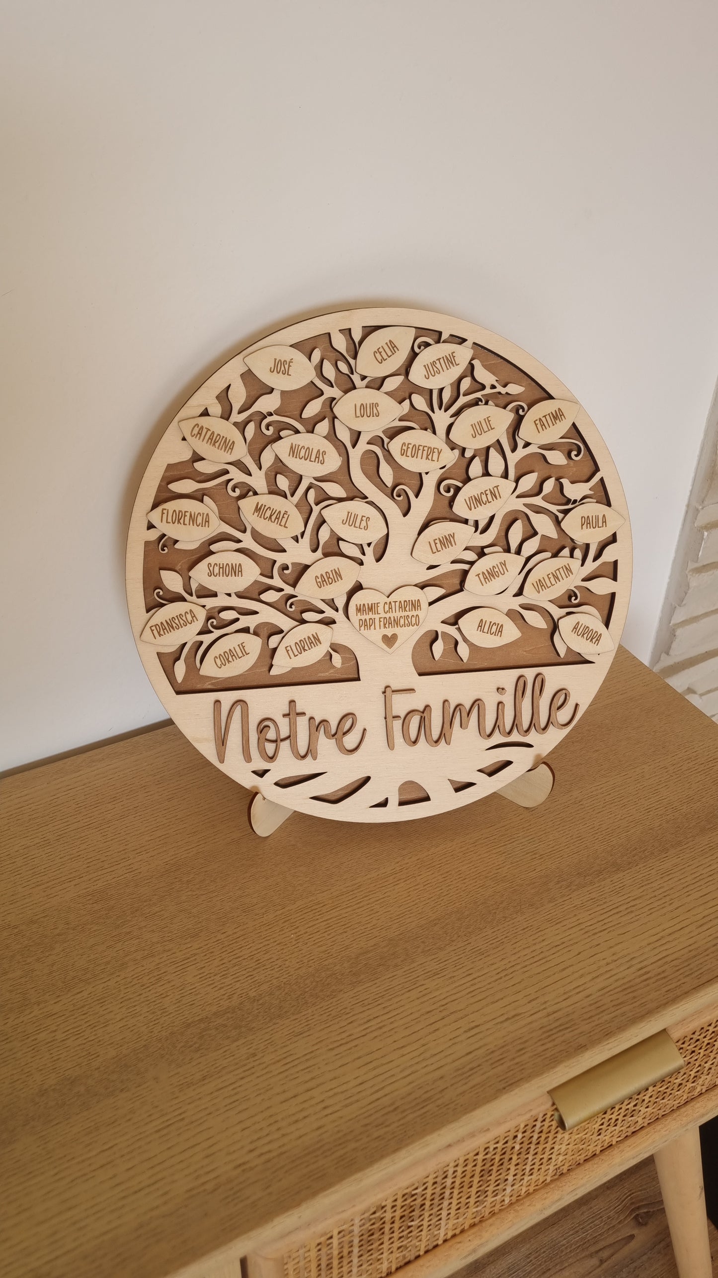 Arbre généalogique en bois