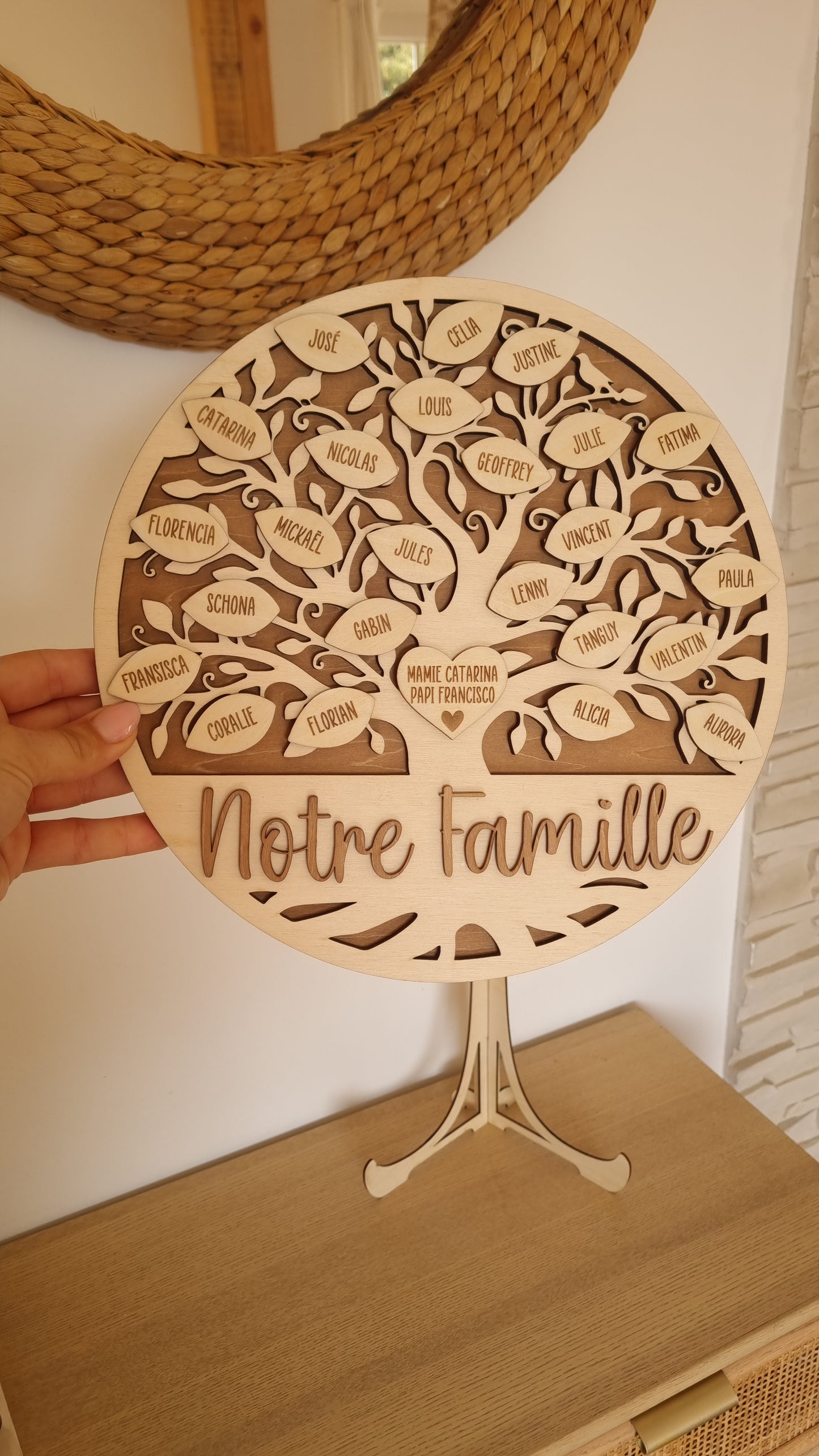 Arbre généalogique en bois