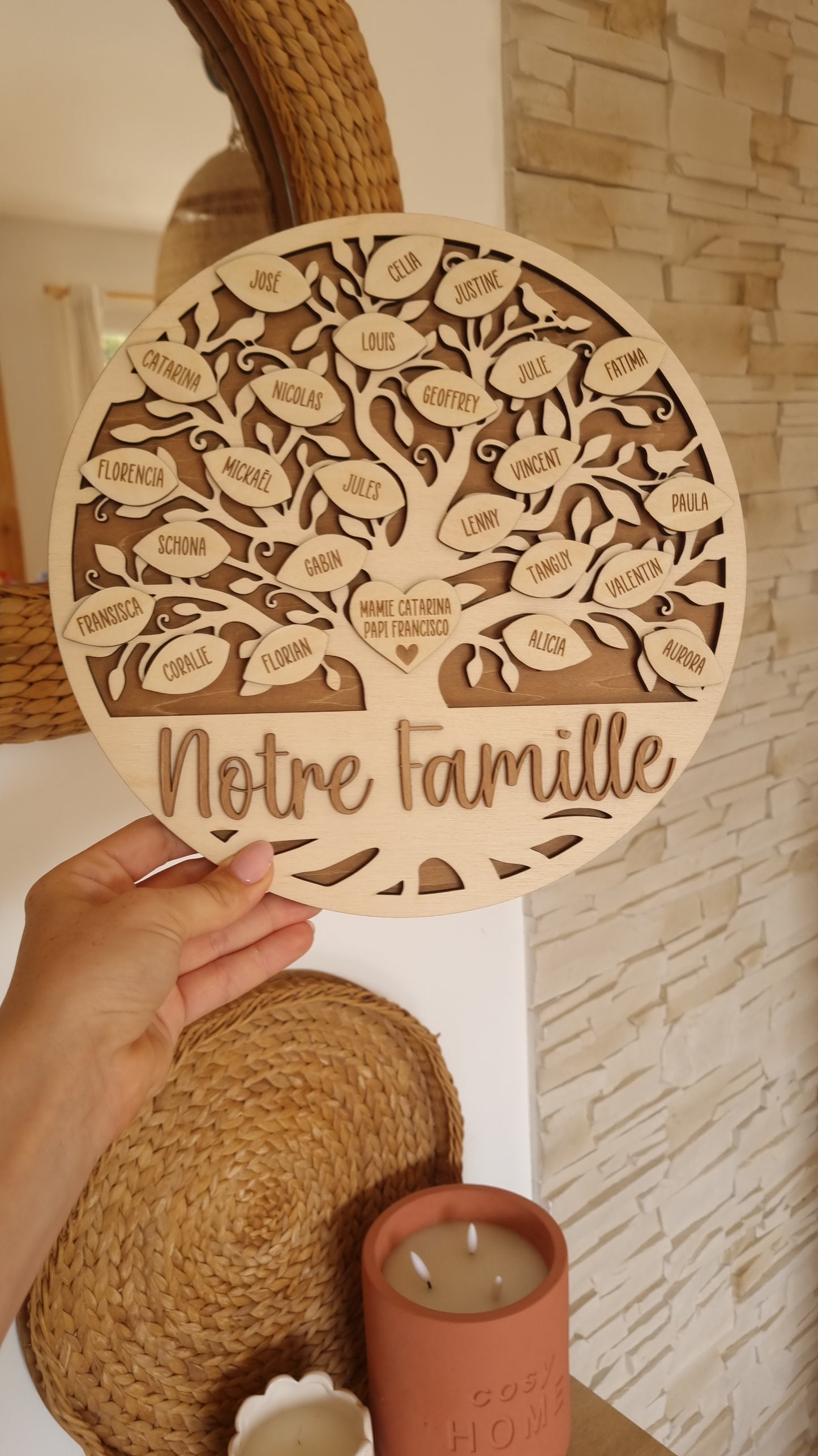 Arbre généalogique en bois