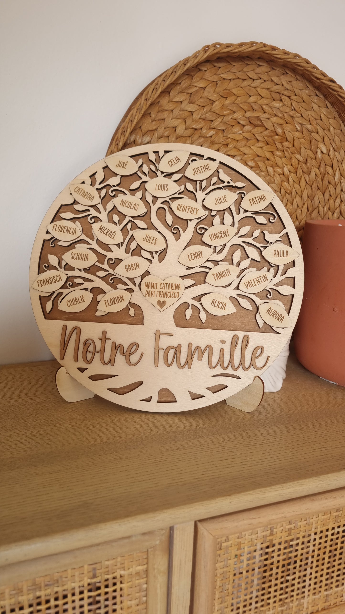 Arbre généalogique en bois