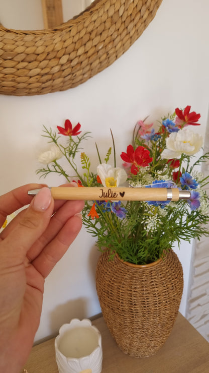 Stylo personnalisé en bois - Prénom