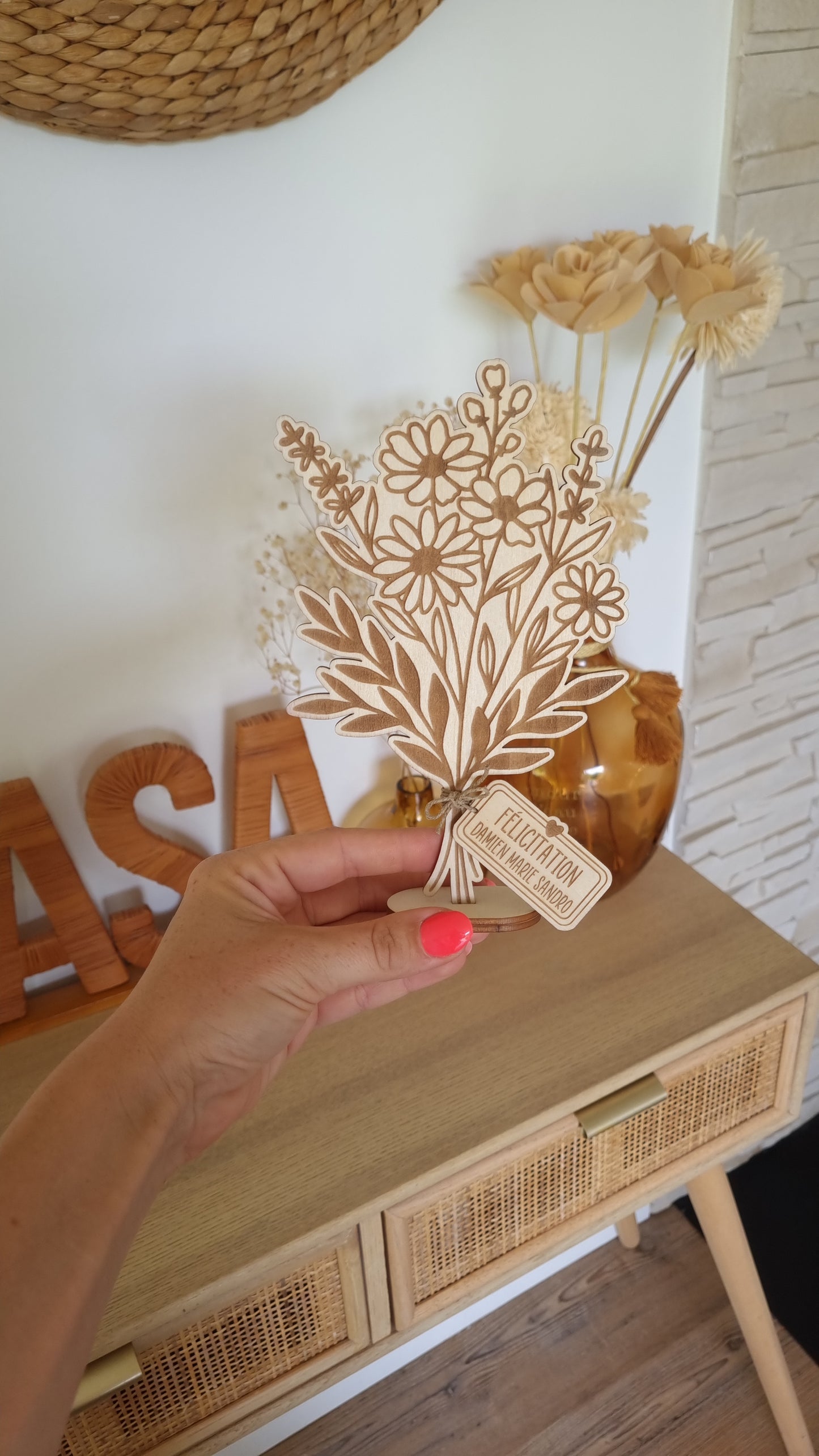 Mon beau bouquet de fleur en bois