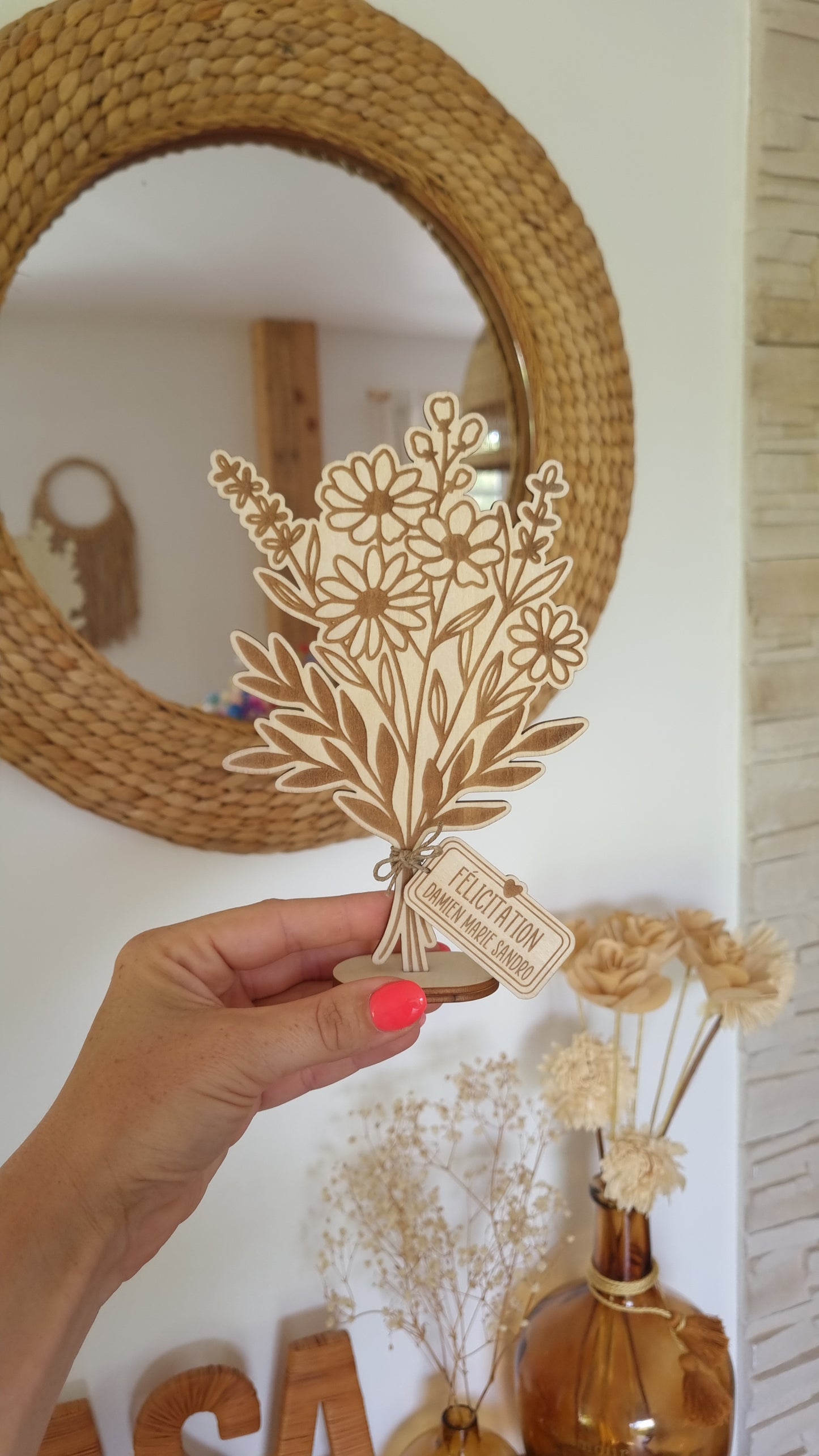 Mon beau bouquet de fleur en bois