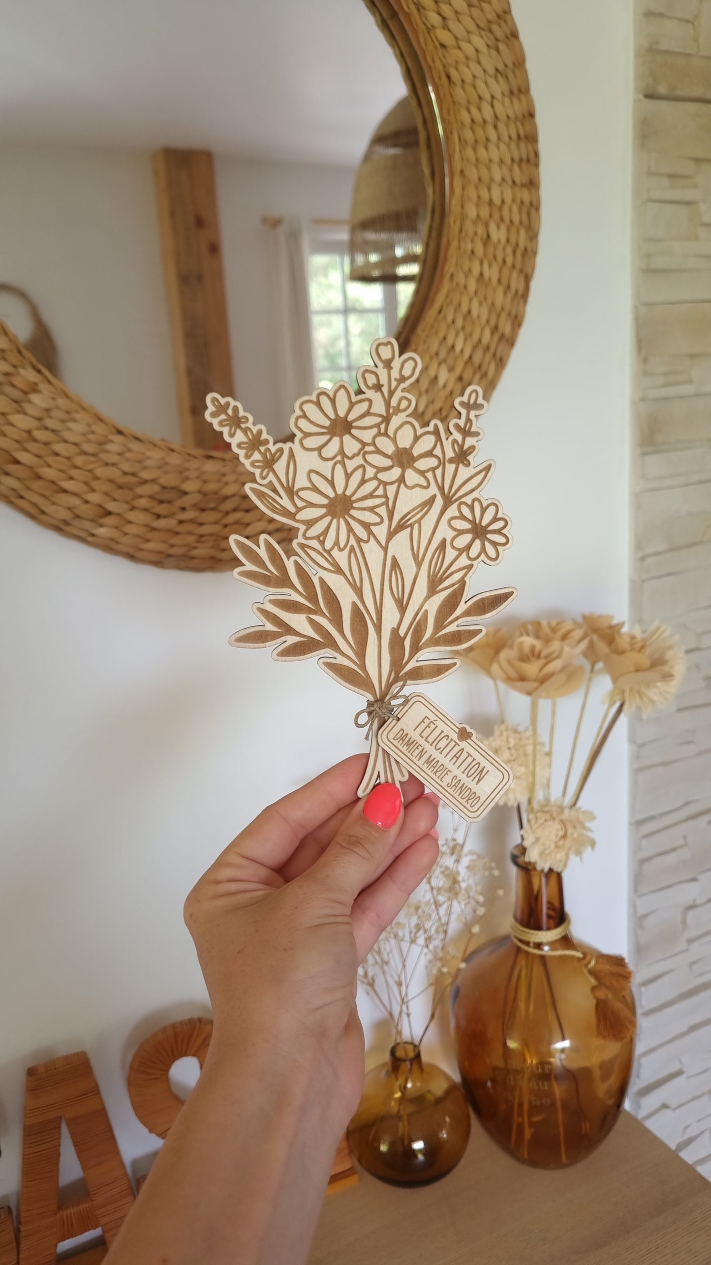 Mon beau bouquet de fleur en bois