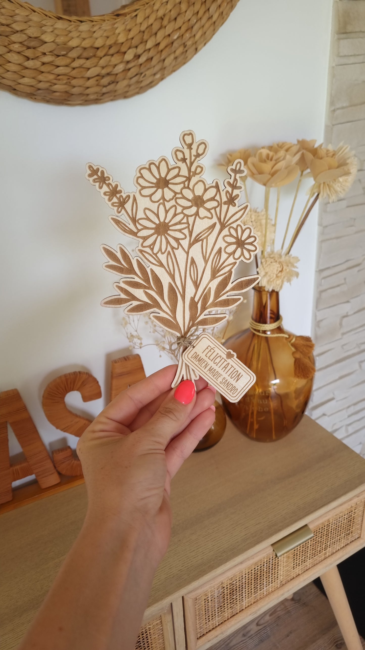 Mon beau bouquet de fleur en bois